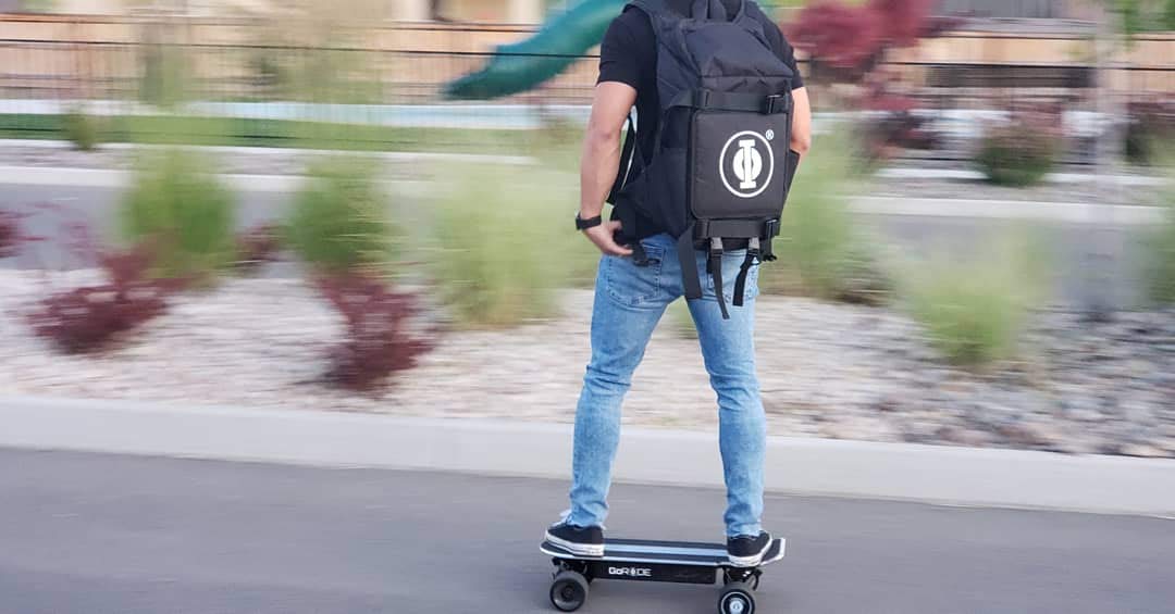 Electric Longboard Skateboard Backpack with Laptop Compartment - Waterproof & Durable E-Board Carrier Bag for Commuting, Campus & Outdoor Adventures