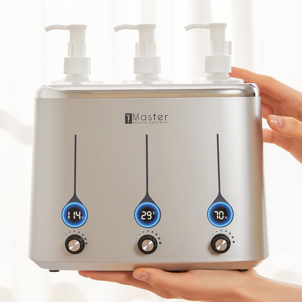 Professional 3-Bottle Heated Massage Oil Warmer & Lotion Dispenser - Fast Warming Body Cream Heater for Spa, Massage Therapy & Home Use - Perfect for Relaxation & Skin Care