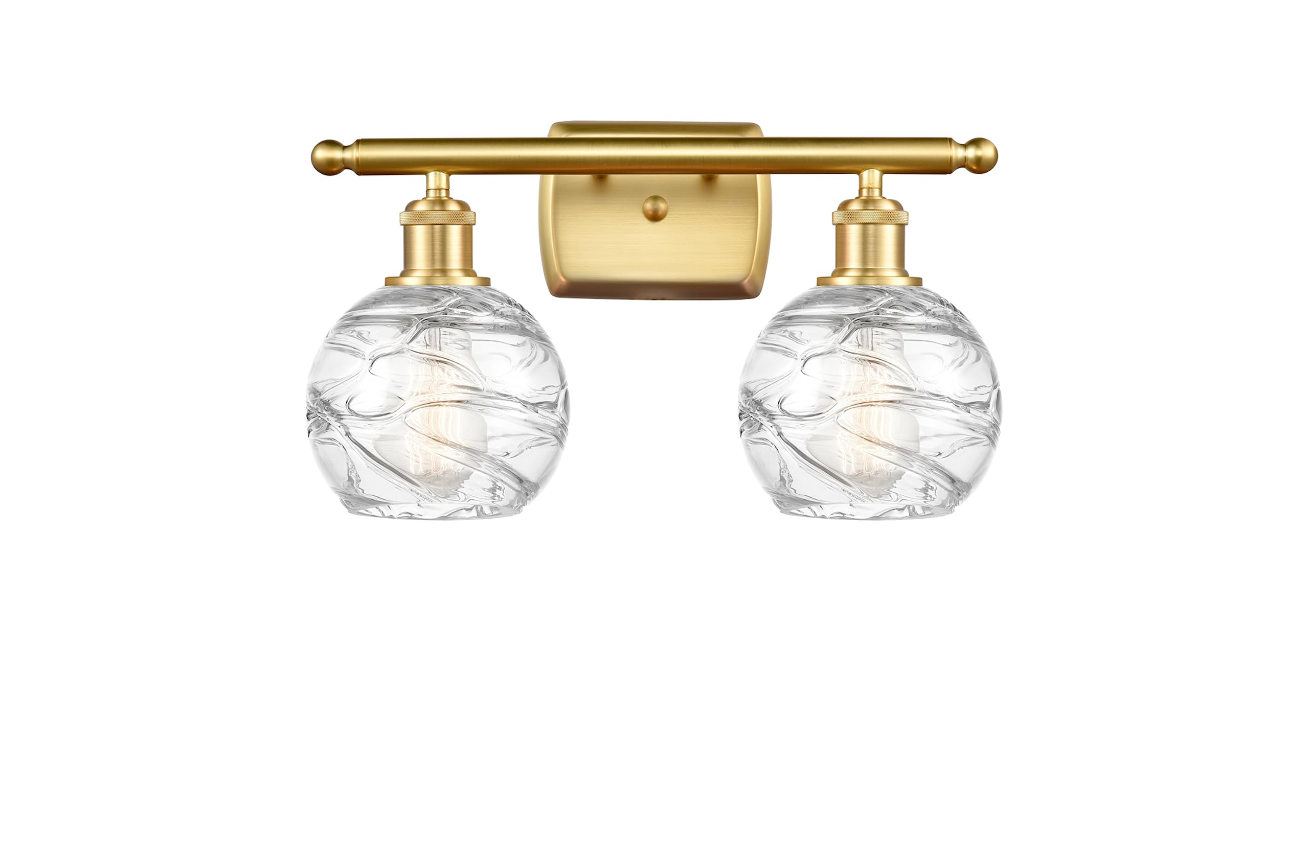 Innovations Lighting 516-2W-SG-G1213-6 Small Deco Swirl 2-Light Bathroom Vanity Light - Perfect for Modern Bathroom & Powder Room Decor