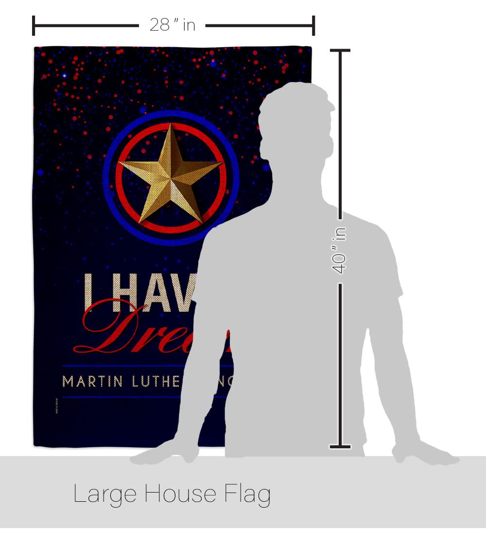 Double-Sided American Flag Set - Eagle & MLK Black History Civil Rights Decor | Made in USA | Garden, Yard & Home Decoration Gift for Patriotic Display