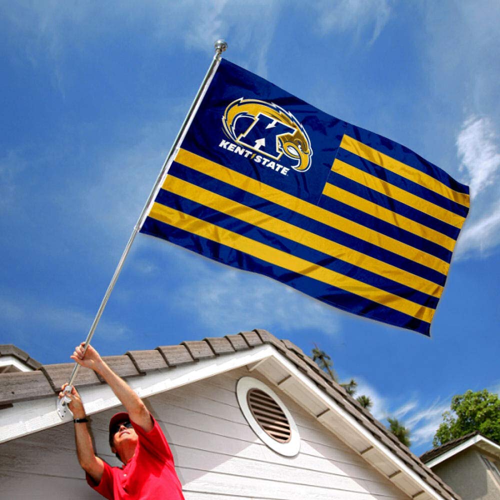 Kent State Golden Flashes American Flag - College Team Banners & USA Stripes Nation Flags for Dorm Room, Game Day & Tailgate Decor