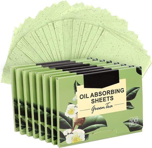 SHOPOGENIX Green Tea Oil Blotting Papers - 200 Count | Absorbing Sheets for Oily Skin, Face Blotting Tissues for Women & Men | Perfect for Makeup Touch-Ups, Gym, Travel & Daily Skincare