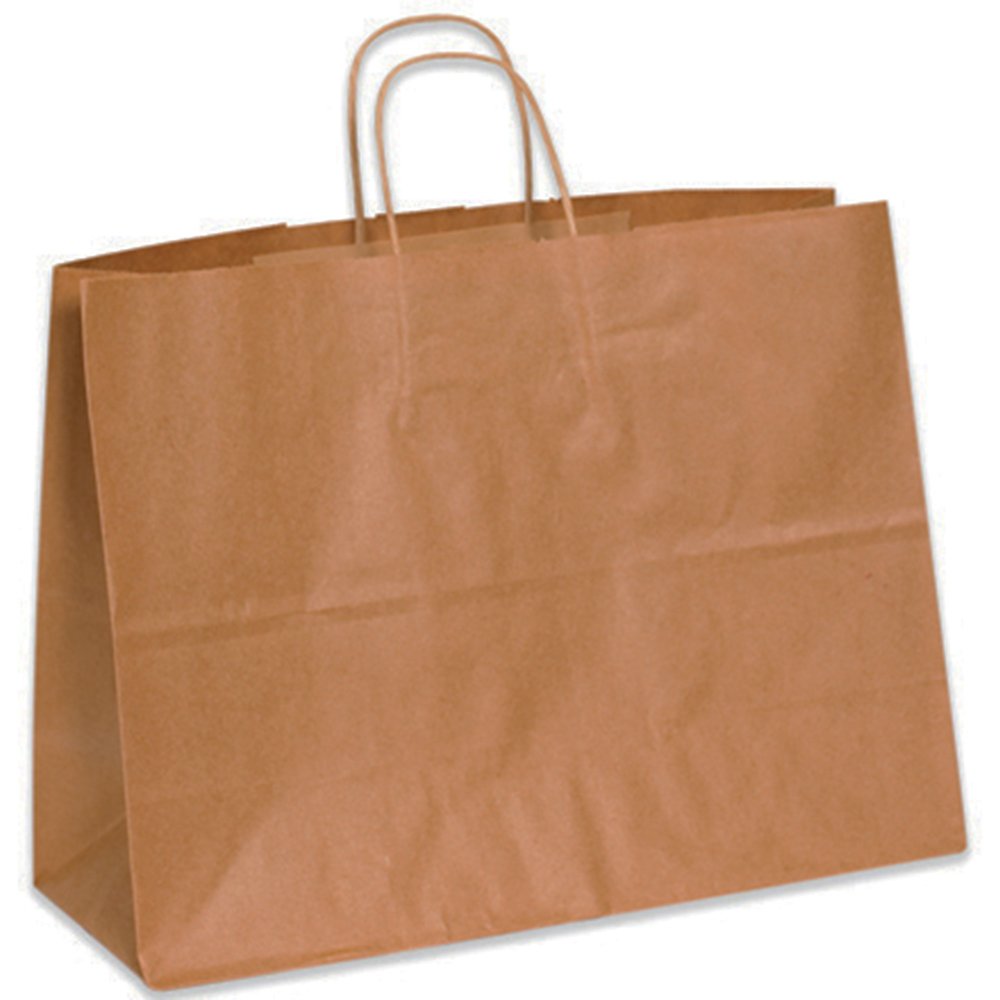 Aviditi 16 x 6 x 12 Inch Kraft Paper Shopping Bags with Handles - Eco-Friendly Brown Gift Bags for Retail Stores, Parties & Wedding Favors