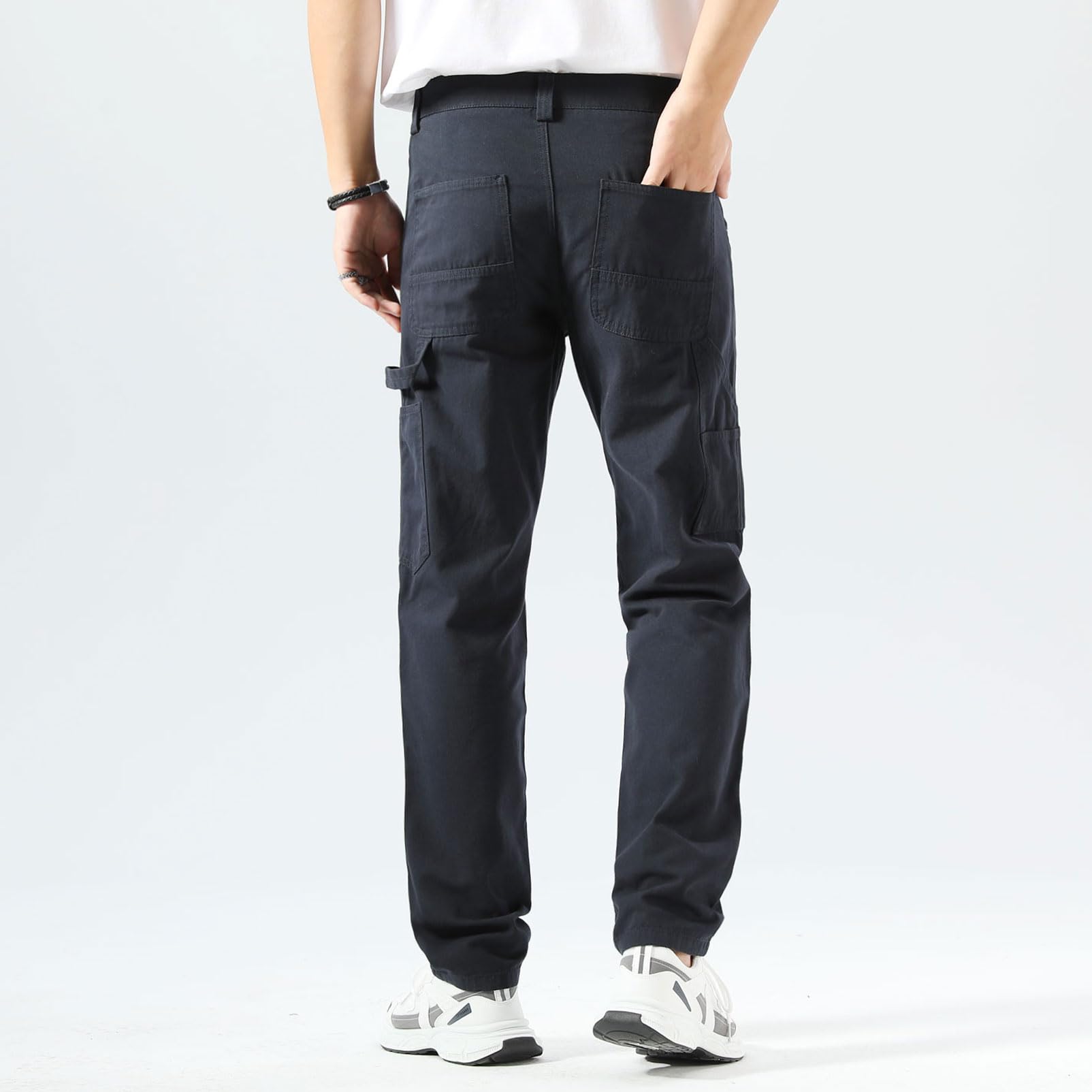 **Durable Men's Work Pants - Straight Fit Carpenter & Utility Pants with Double Knee, Twill Fabric - Ideal for Construction, Painting & Outdoor Labor**