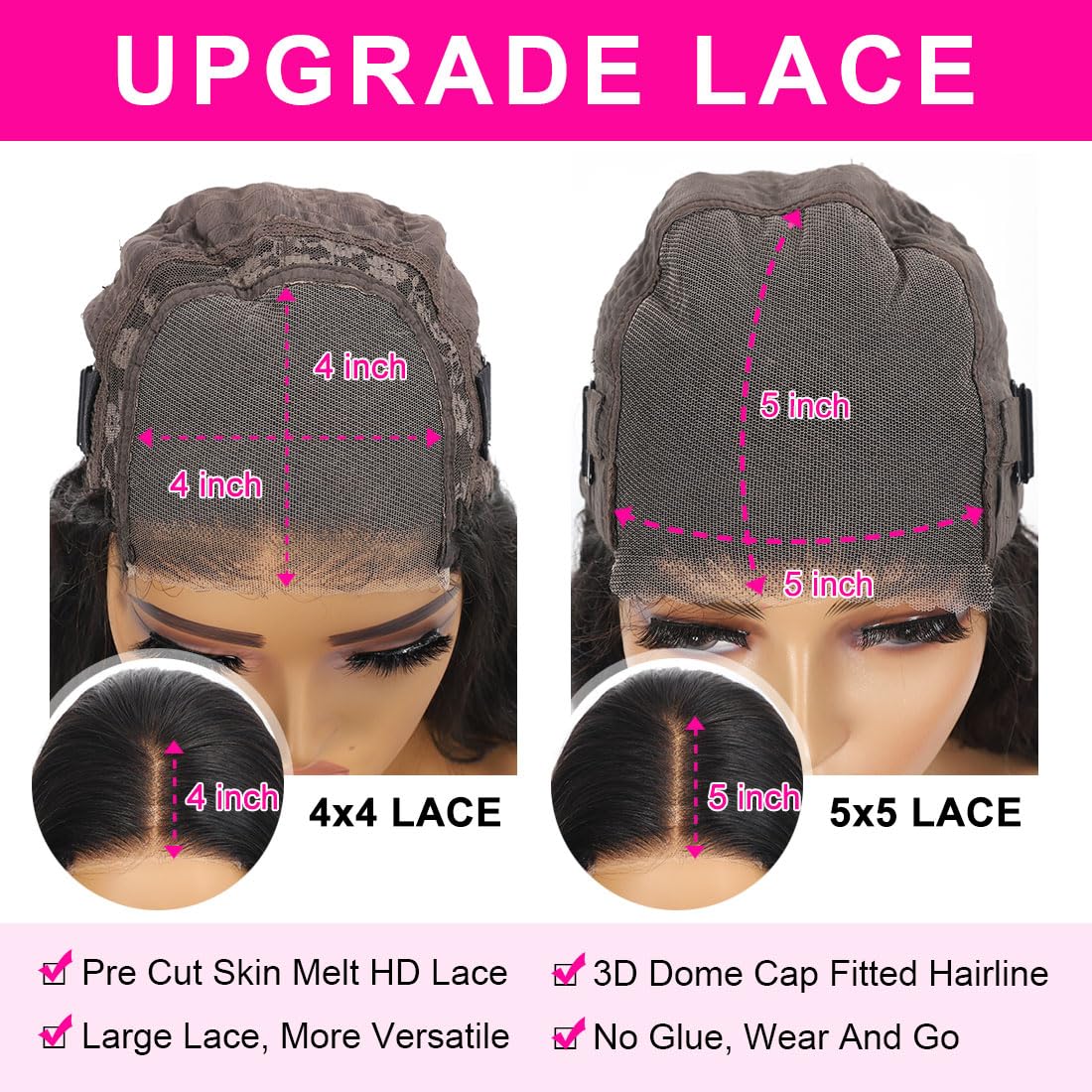Foreverlove 5x5 HD Lace Closure Wigs - 100% Brazilian Human Hair, Pre Plucked, Body Wave, 200% Density, 26 Inch, Glueless & Ready to Wear - Perfect for Daily Wear, Special Occasions & Protective Styling