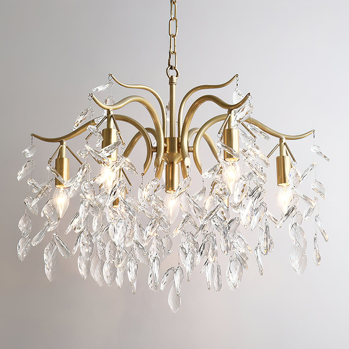 Dorale Chandelier - Modern Crystal Ceiling Light Fixture for Dining Room & Living Room | Elegant Lighting for Home Decor & Wedding Venues