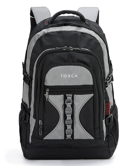 TOSCA TCA 940 50LT Deluxe Backpack - Black & Grey - Perfect for Travel, Hiking, and Outdoor Adventures