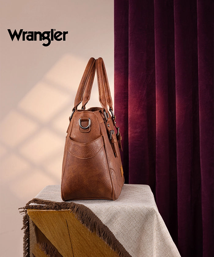 Wrangler Genuine Leather Buckle Tote Bag for Women - Stylish & Durable Handbag for Work, Travel & Everyday Use