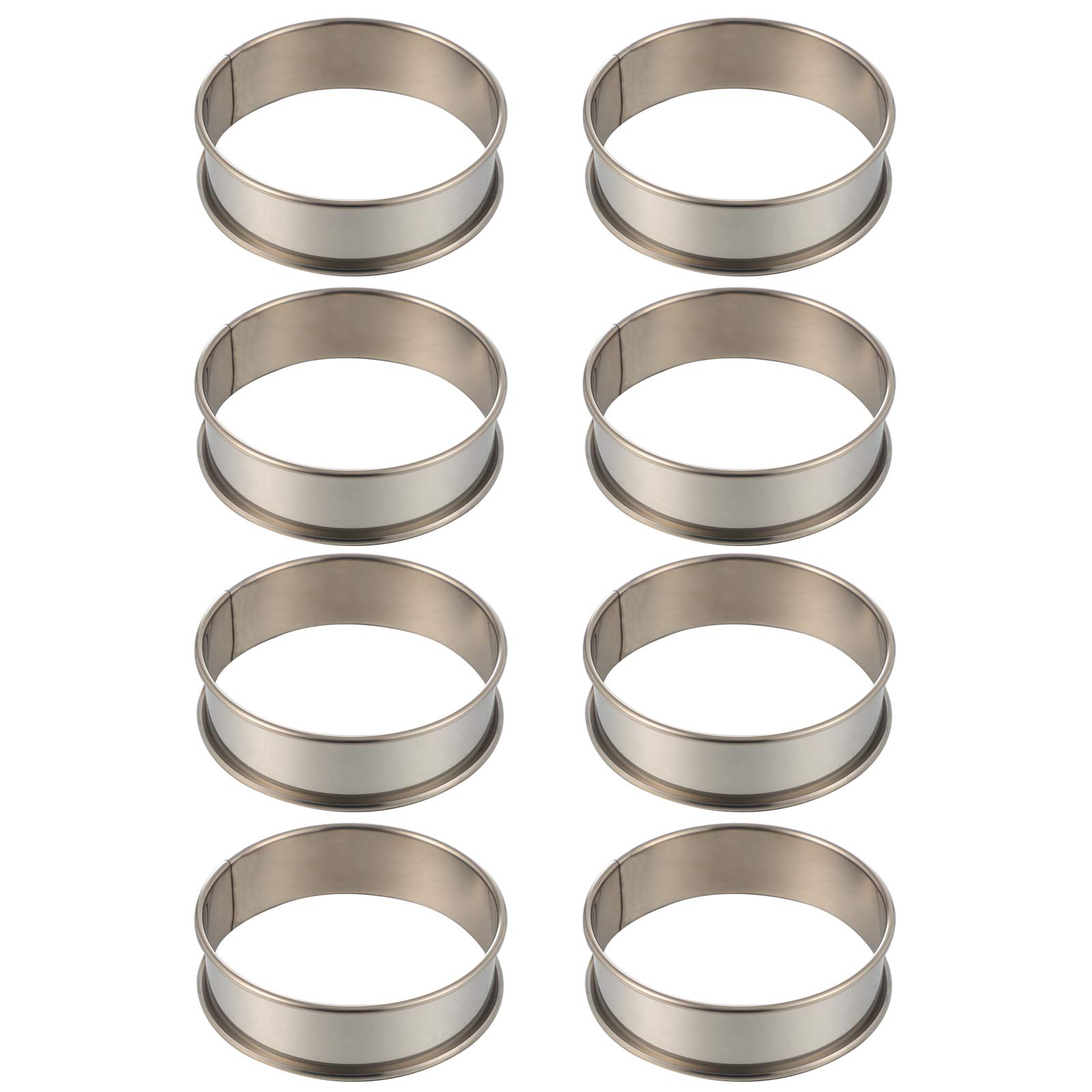 Angoily 8-Piece Stainless Steel Baking Molds Set - Mousse Rings, Cake & Cookie Molds for Professional Baking | Perfect for Home Bakers, Dessert Shops & Party Treats