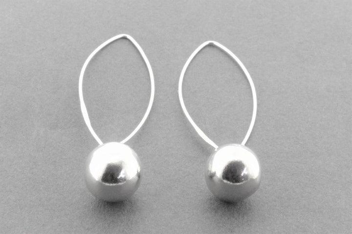 Organic Ball Long Drop Earrings - Fine Sterling Silver Dangle Jewelry for Women - Perfect for Parties, Weddings & Evening Events