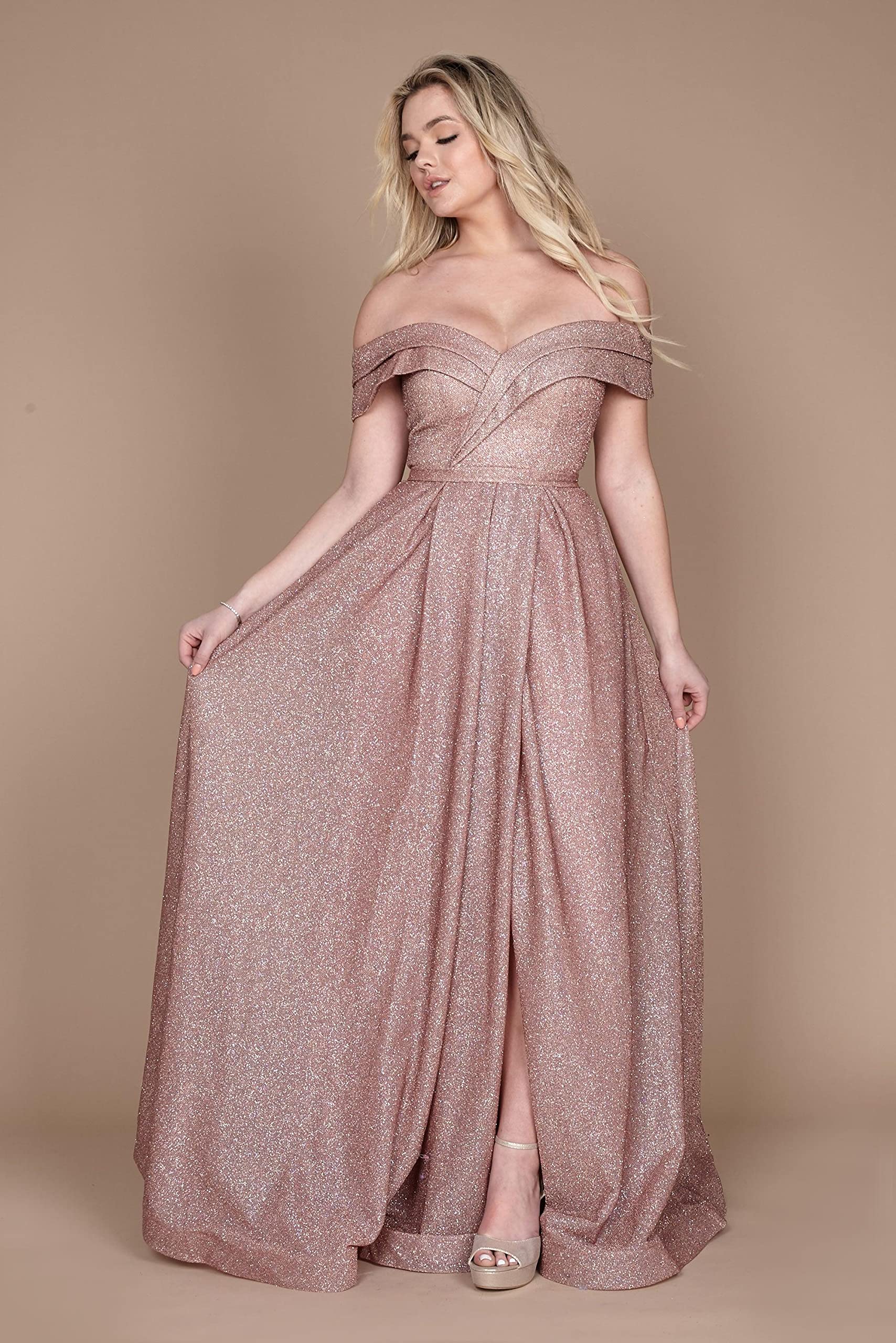 Sparkly Long Off-Shoulder Prom Dress for Women - Elegant Glitter Evening Gown for Homecoming, Pageant & Formal Events