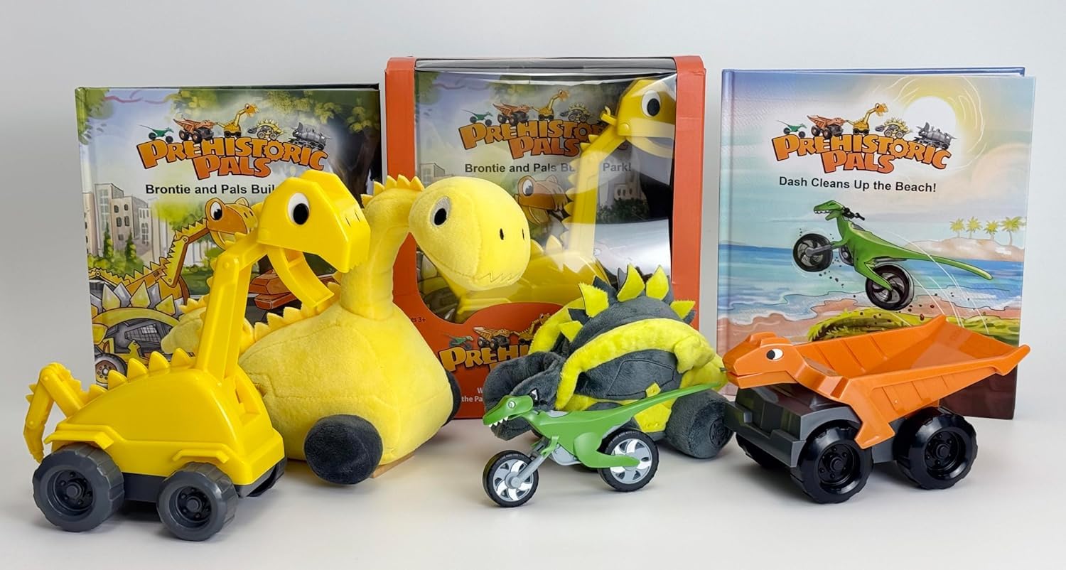 Iguanadon Landmover Construction Toy Dump Truck for Kids - Dinosaur-Themed Building Vehicle Playset for Sandbox, Construction Site & Pretend Play