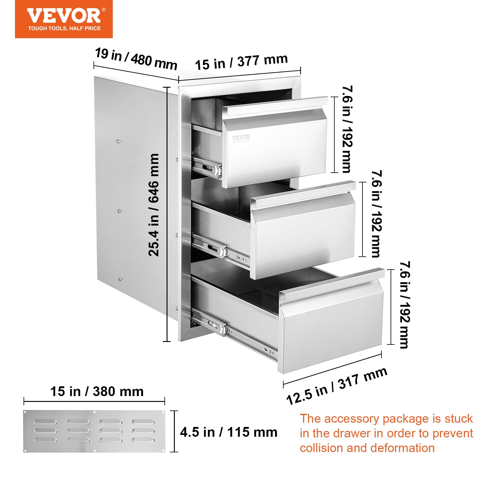 VEVOR Outdoor Kitchen Drawer Cabinet 14.7