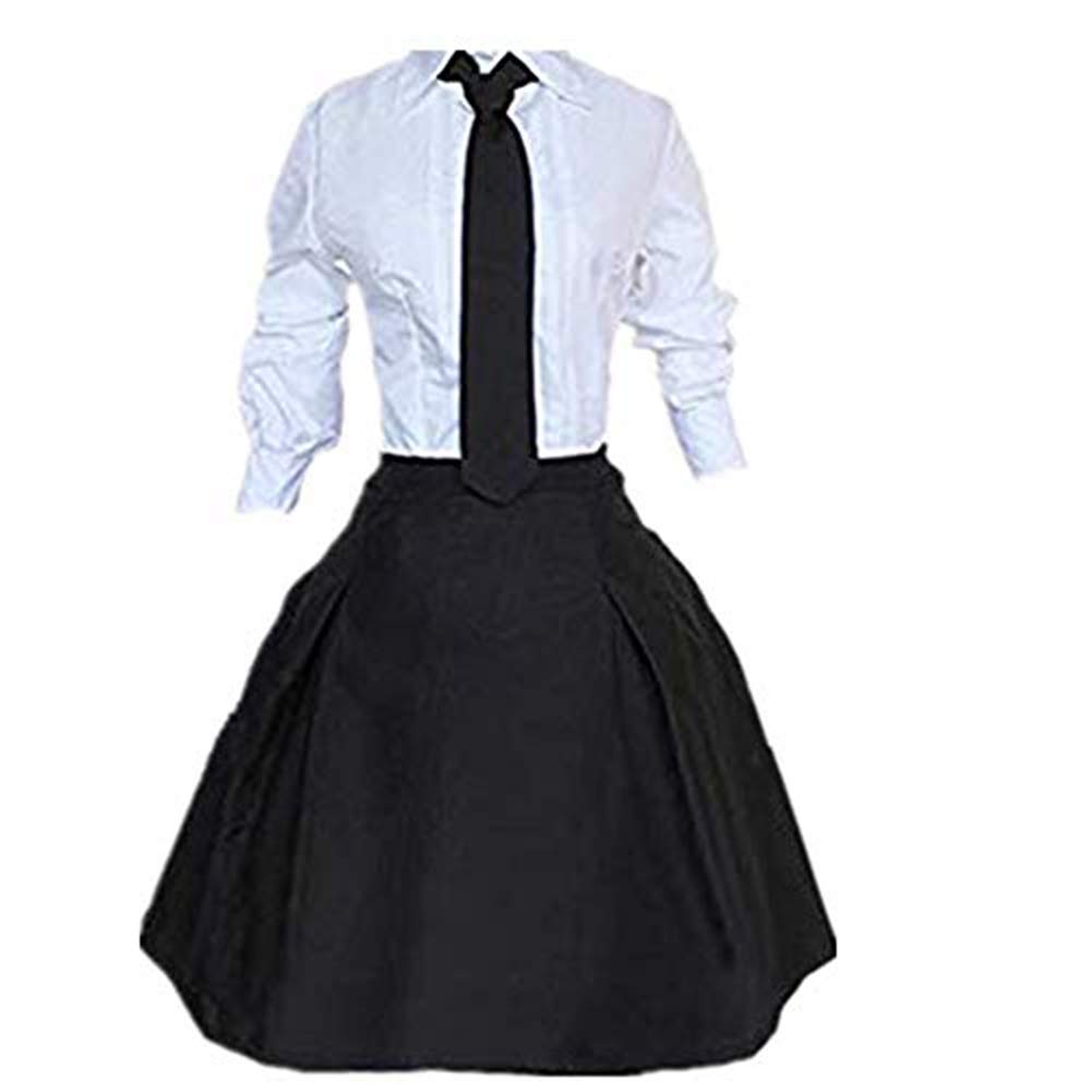 Bungou Stray Dogs Akiko Yosano Cosplay Costume Set (Shirt + Skirt + Necktie + Gloves) - Anime Convention Outfit, Halloween Cosplay Dress, Japanese Manga Character Costume