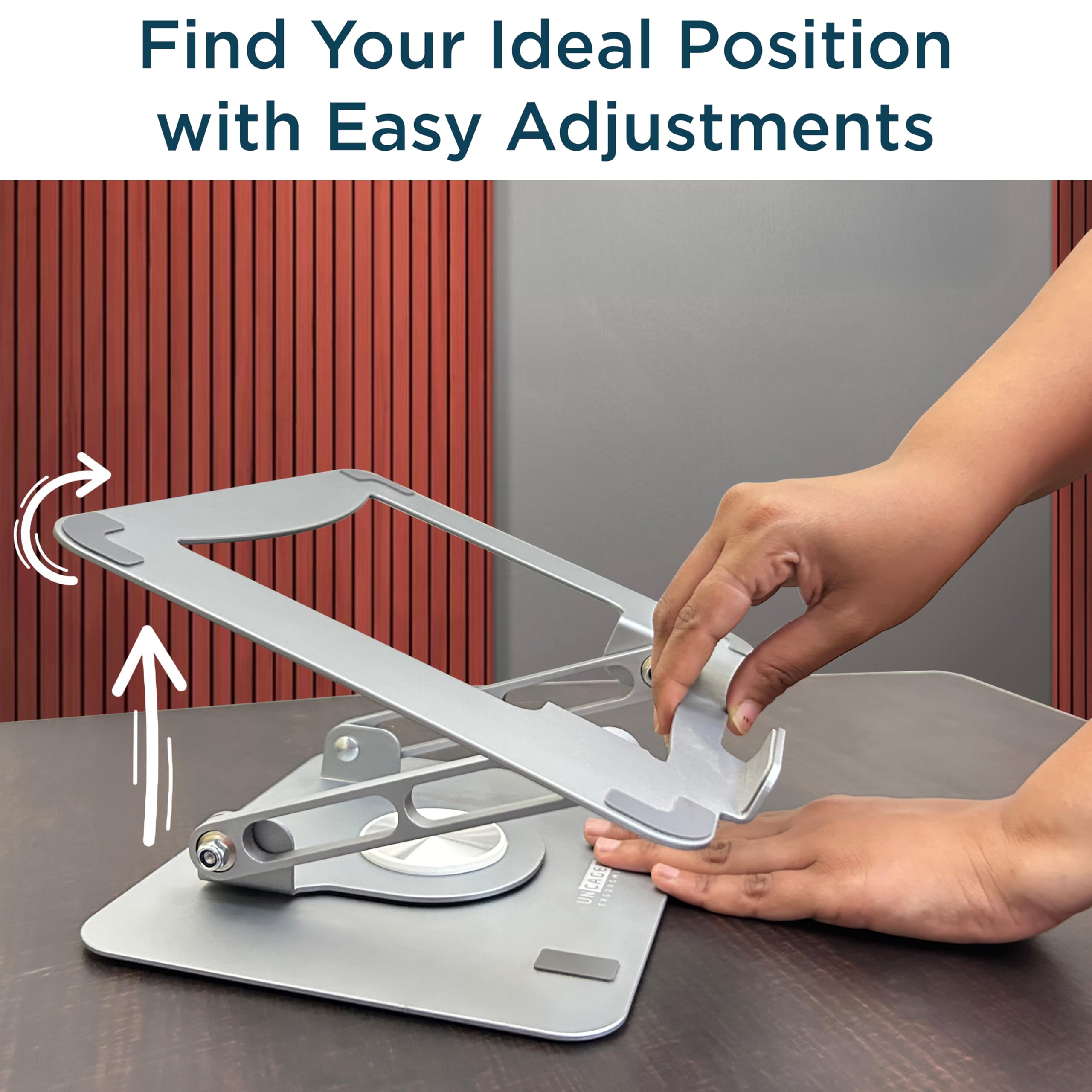 Ergonomic Adjustable Laptop Stand with 360° Rotation - Portable Swivel Computer & iPad Holder for Home Office - Perfect for Work, Study, and Video Calls