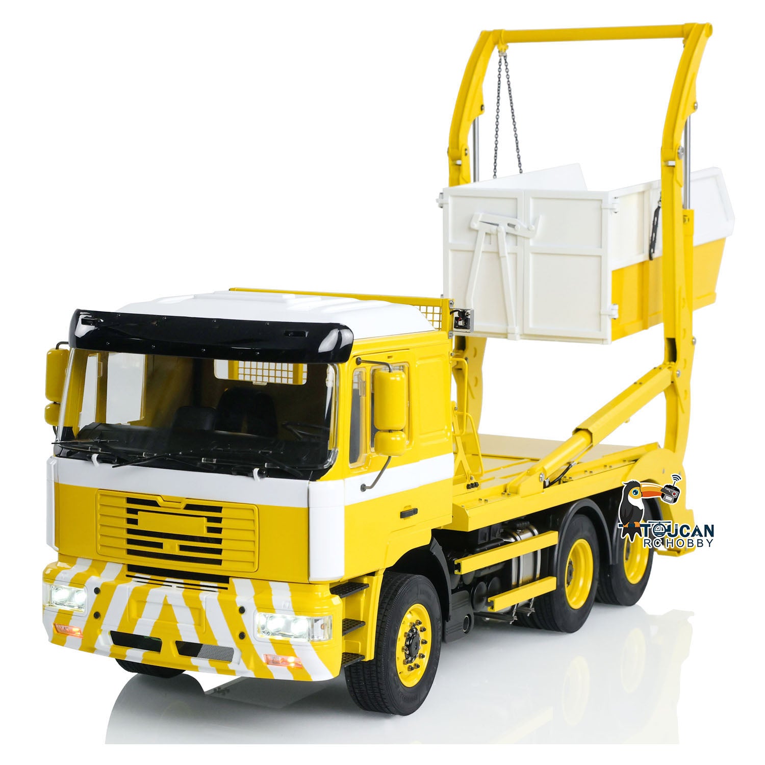 1/14 Scale 6X4 RC Hydraulic Skip Loader Truck VL18U F2000 - Metal Swing Arm, Loaded Dump Cars, 2 Speed Gearbox, 4CH Hydraulic System - Remote Control Construction Vehicle for Kids & Adults, Perfect for Indoor/Outdoor Play, Construction Site Simulation, and RC Hobby Enthusiasts