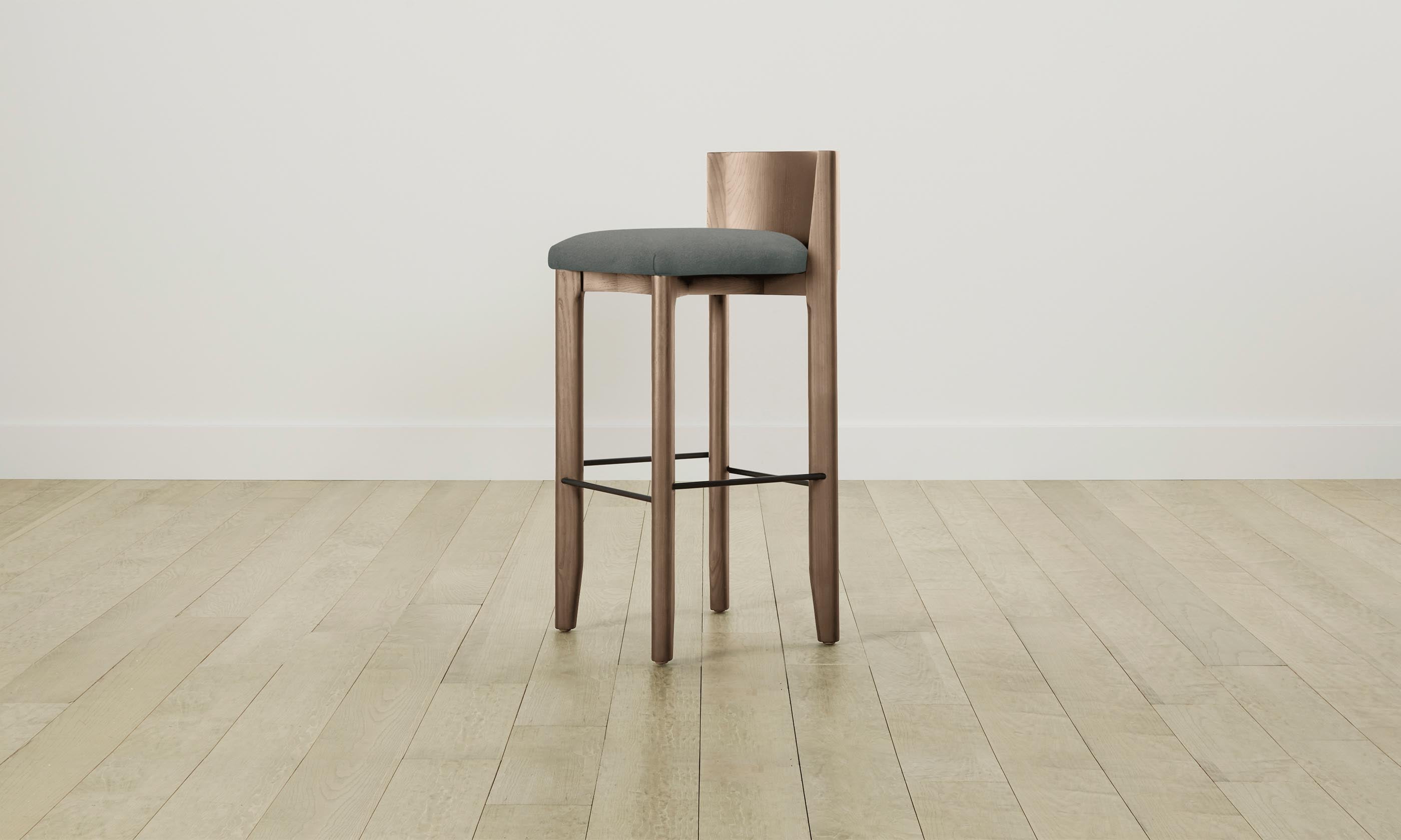 Premium Mohair Bar Stool - The Delancey Counter Stool in Fog Gray for Kitchen Island, Breakfast Bar & Home Decor