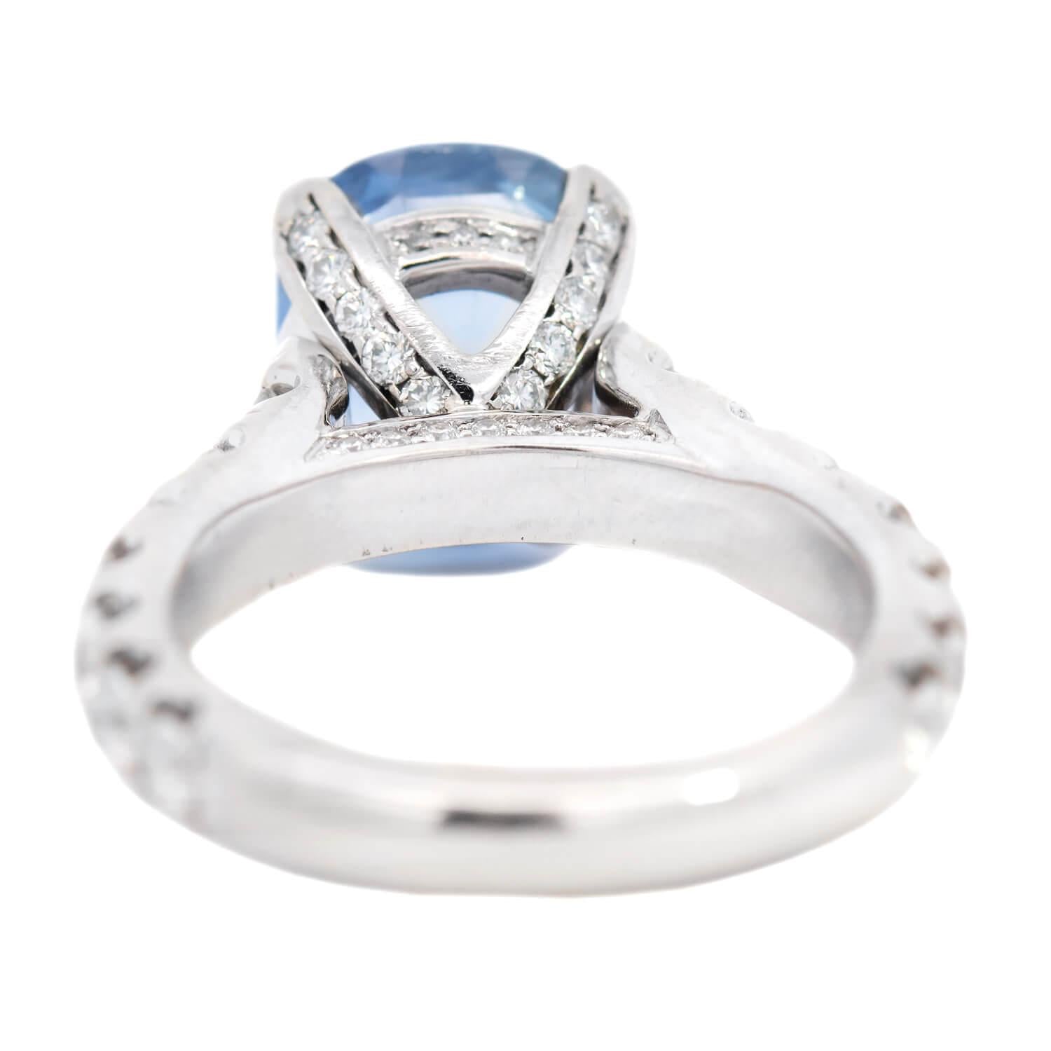 18K Gold GIA Certified Sapphire and Diamond Ring - 3.67ct Vintage Estate Jewelry for Women | Perfect for Engagement, Anniversary & Special Occasions