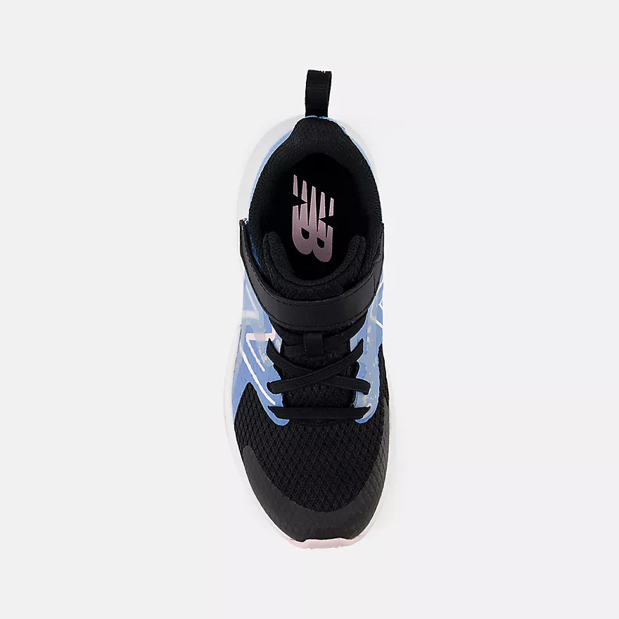 New Balance Kids' Run V2 A/C Sneakers - Black/Laguna Rave - Lightweight Running Shoes for Boys & Girls - Perfect for School, Sports & Outdoor Activities