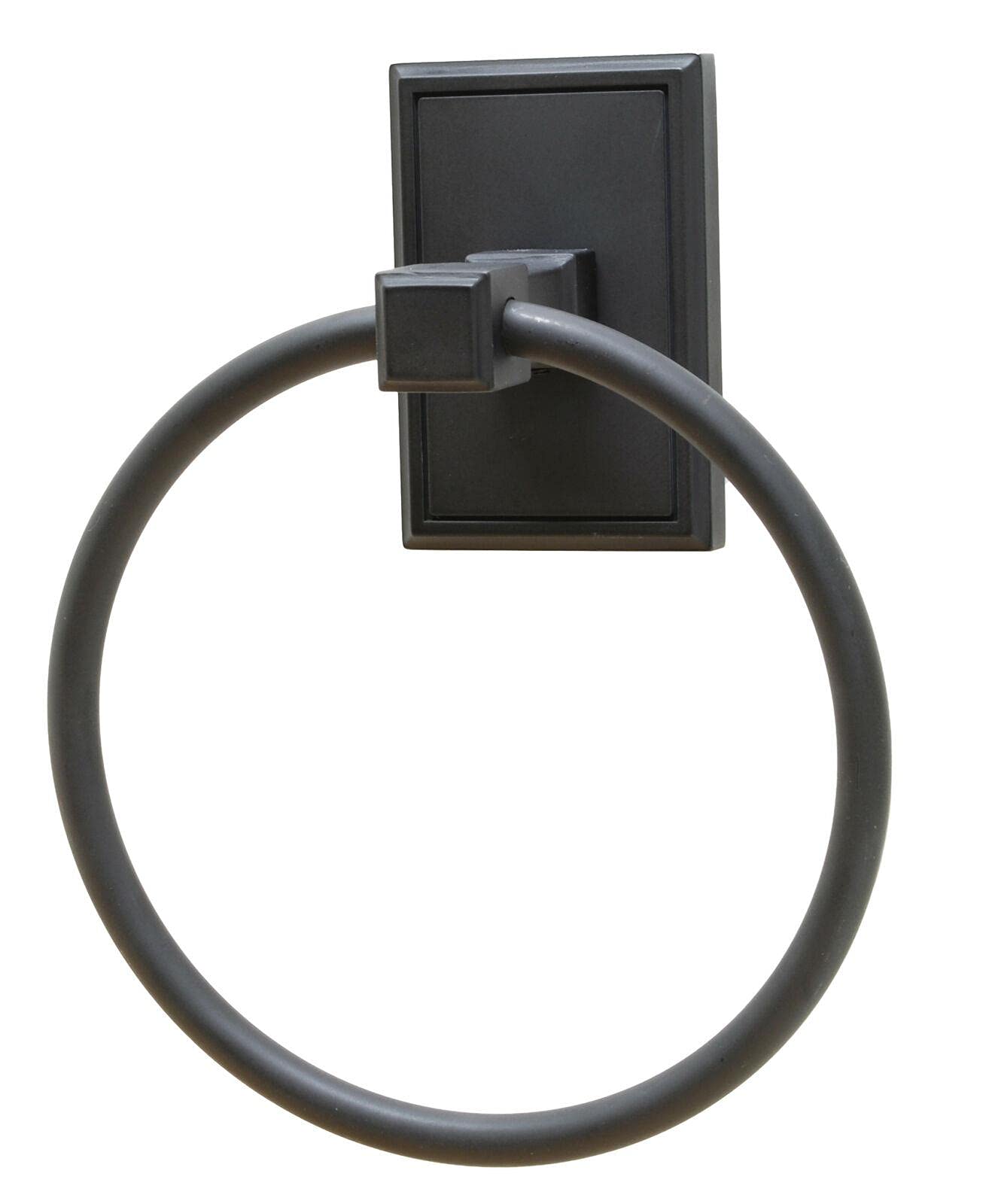 6-3/8 Inch Black Towel Ring - Modern Bathroom Wall Mounted Organizer for Hand Towels, Washcloths & Paper Towels | Perfect for Bathroom, Kitchen & Laundry Room Decor
