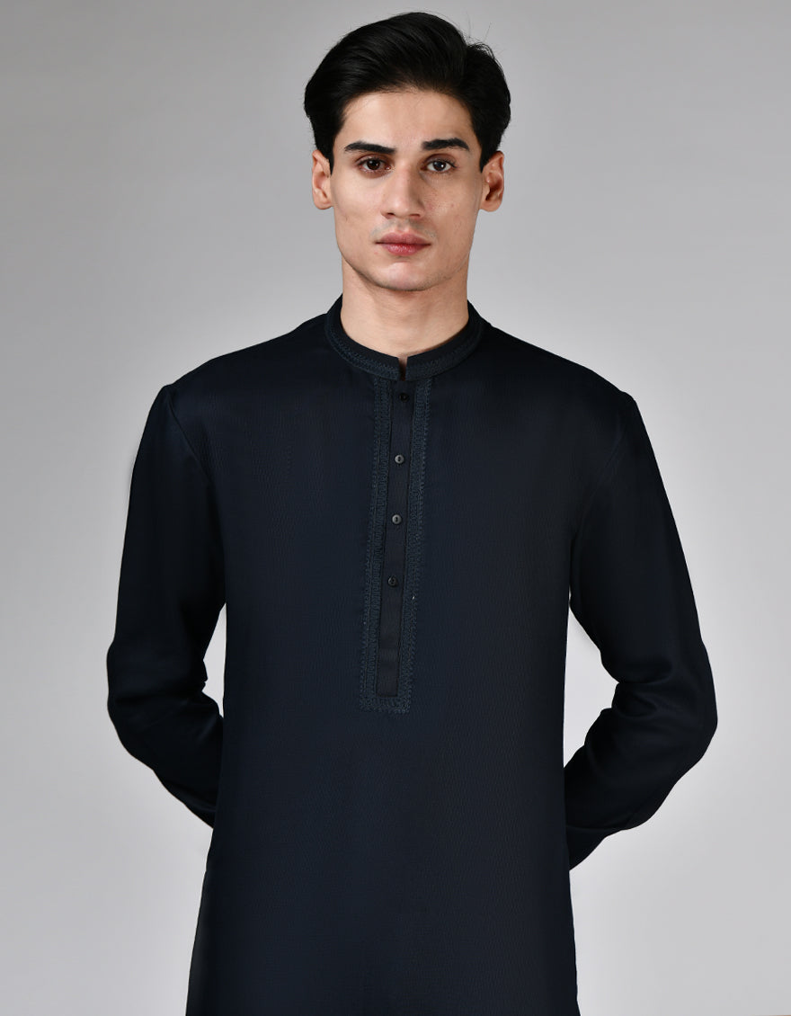 Premium Blended Blue Shalwar Kameez by J. Junaid Jamshed - Traditional Pakistani Suit for Men - Perfect for Eid, Weddings & Special Occasions