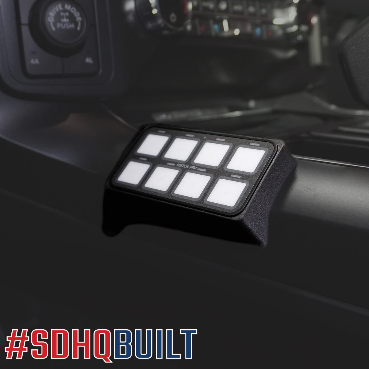 2021-2024 Ford F-150 SDHQ Built Switch Pros SP-9100 Flow-Through Center Console Keypad Mount | Off-Road & Overlanding Accessory