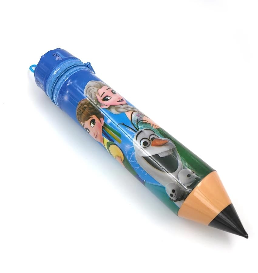 TECHNOCHITRA® Cartoon Pencil-Shaped Stationery Pouch - Blue School Supply Organizer for Kids, Students & Office Use - Perfect Return Gift for Birthdays & Classroom Rewards
