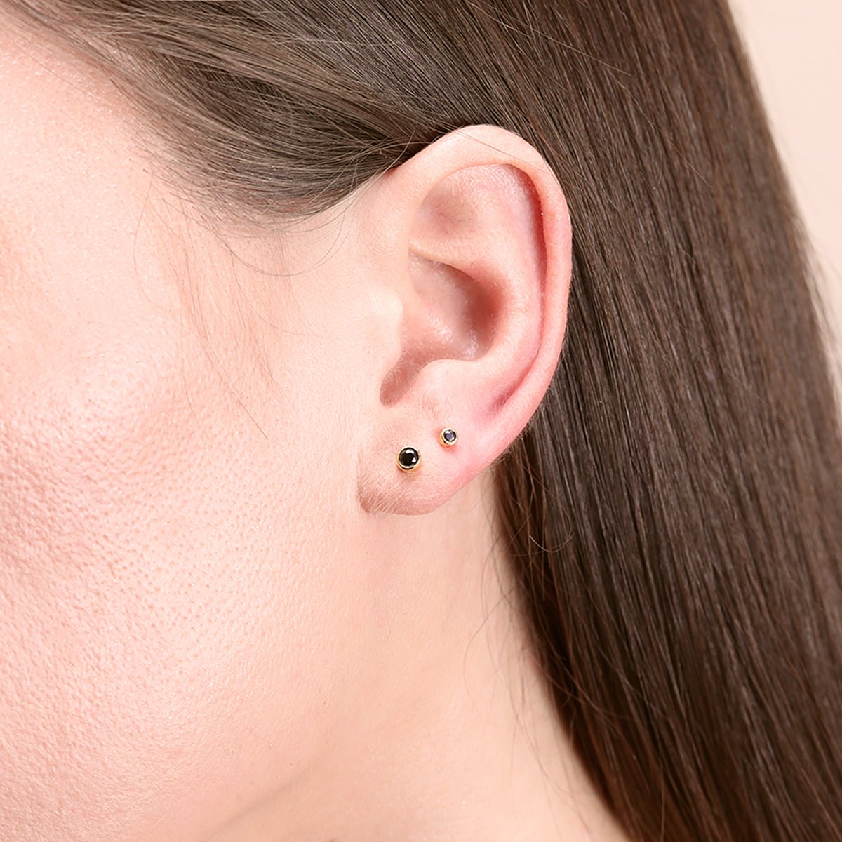 Petite Black Onyx Earrings - 14k Solid Yellow Gold Bezel Set | Elegant Dainty Jewelry for Women, Perfect for Everyday Wear, Parties & Gifts