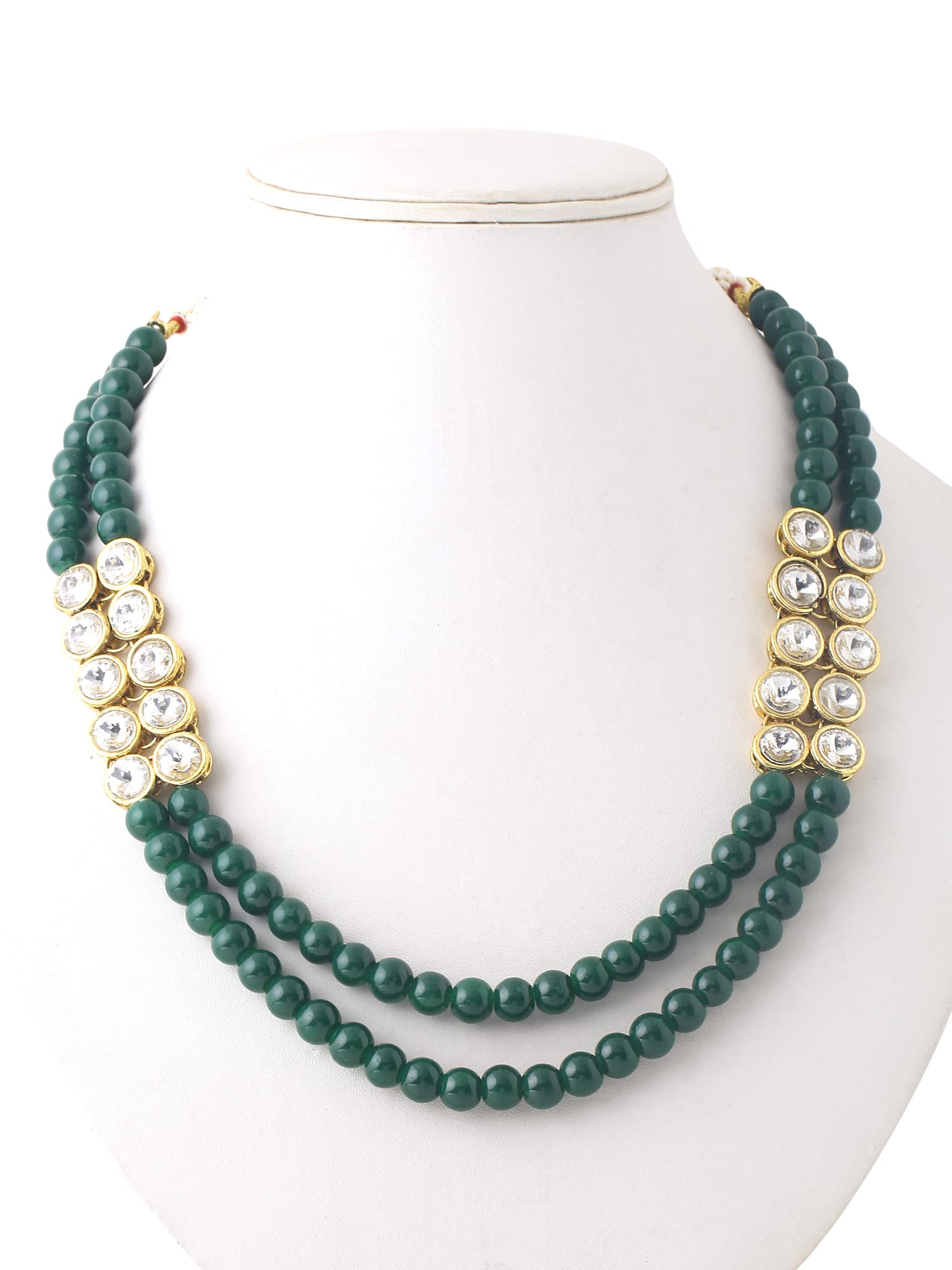 Yellow Beaded Choker Necklace Set for Women & Girls - Green Stone Jewelry with Gold Tone Pendant | Elegant Birthday & Anniversary Gift for Wife, Girlfriend, Daughter | Perfect for Parties, Weddings & Special Occasions