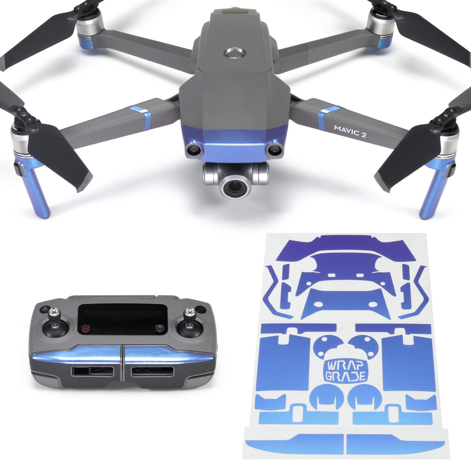 DJI Mavic 2 Poly Skin Wrap - Celeste Blue Protective Cover | Compatible with Mavic 2 Pro/Zoom | Durable Scratch-Resistant Film | Perfect for Outdoor Drone Protection & Customization