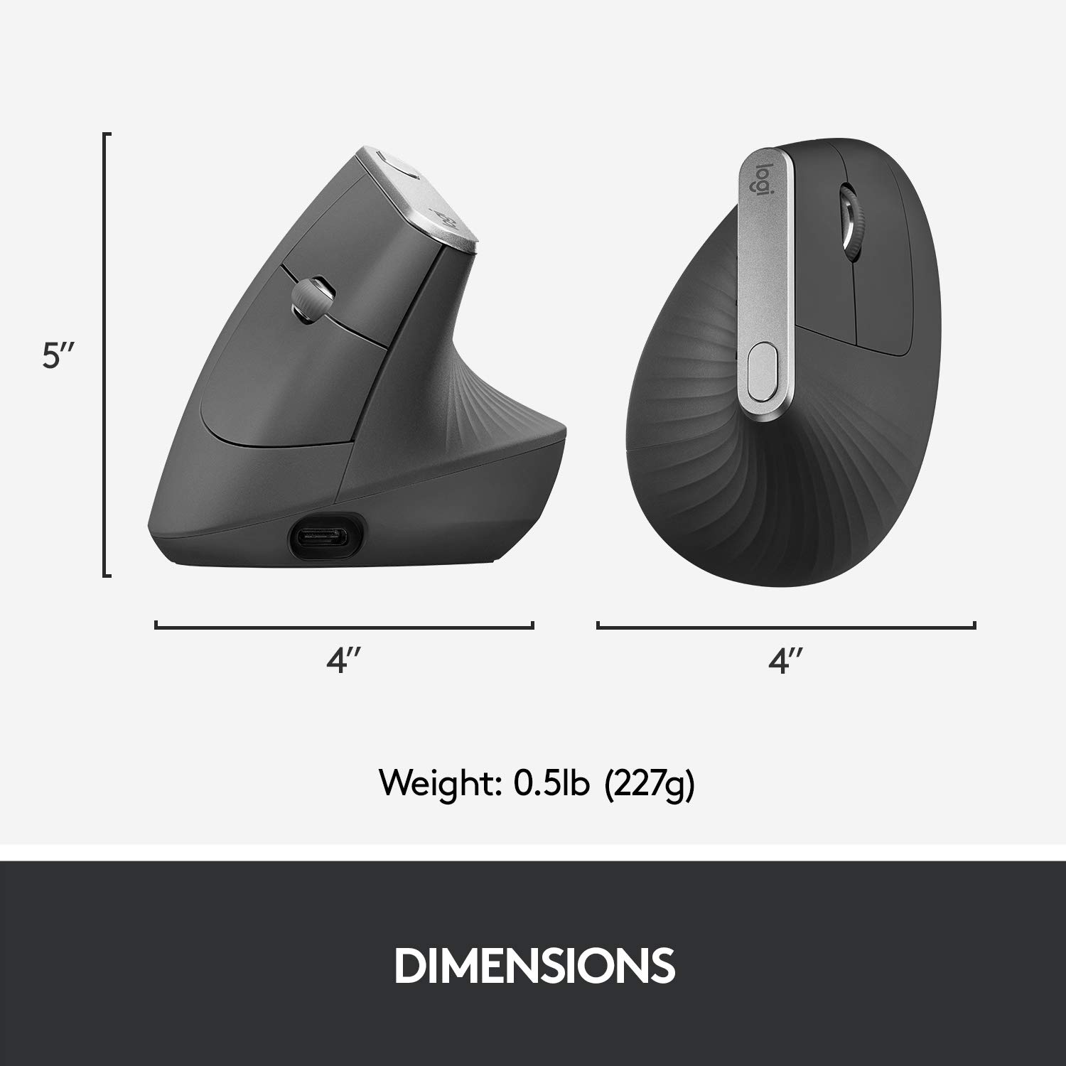 Logitech MX Vertical Wireless Ergonomic Mouse - Rechargeable Bluetooth Mouse for Windows & Mac, Reduces Wrist Pain & Muscle Strain - Perfect for Office Work, Graphic Design & Long Computing Sessions