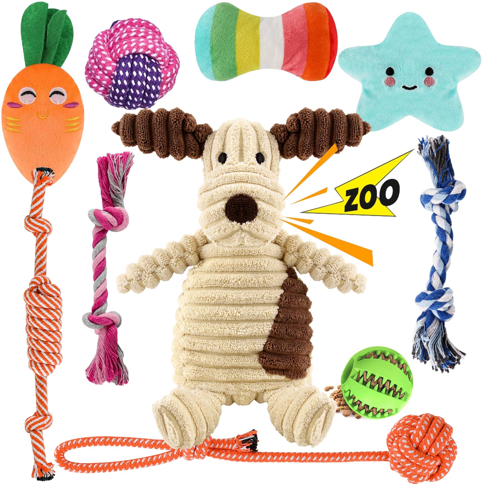 **Kapetgo 10 Pack Indestructible Puppy Chew Toys - Tough Rope Toys for Small Dogs 8 Weeks & Up, Interactive Dog Toys for Teething, Training & Play - Perfect Gift for Puppies & Small Breeds**    *(Use for teething relief, training rewards, interactive play, and mental stimulation for small dogs and puppies.)*