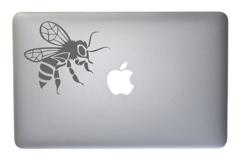 Honey Bee Vinyl Decal Sticker for MacBook, Laptop, Tablet, Phone - 5 Inch Grey Waterproof Decorative Skin - Perfect for Nature Lovers & Bee Enthusiasts