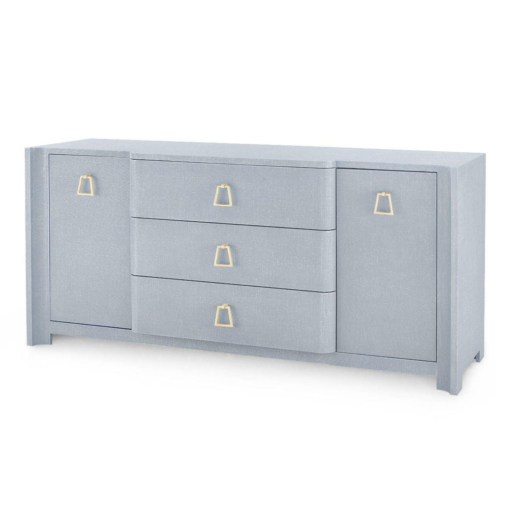 Audrey Media Cabinet - Washed Winter Gray Finish with Custom Pull Options - Perfect for Living Room, Bedroom & Home Theater Storage