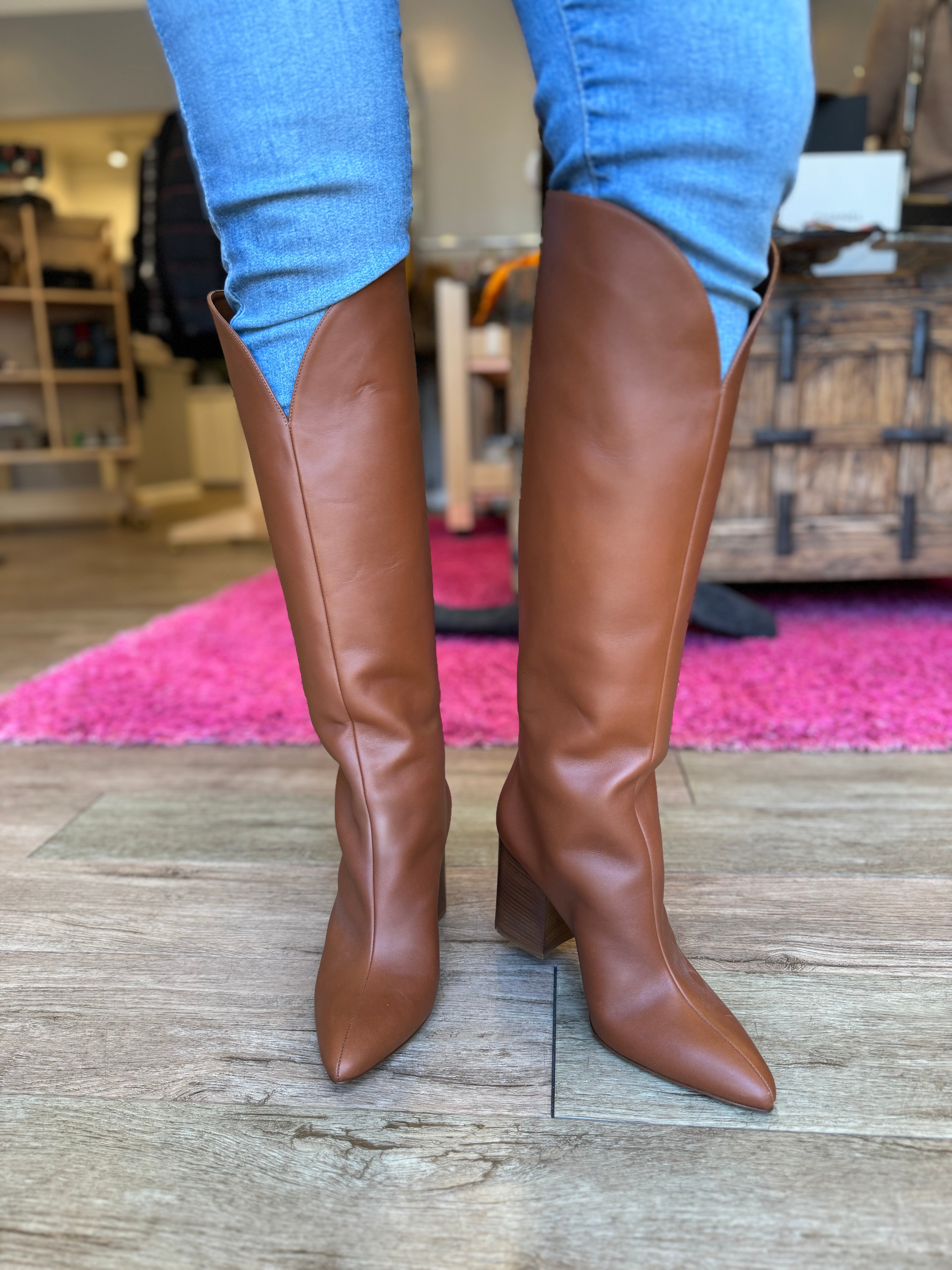 Gabriela Hearst Genuine Leather Knee High Boots Women's Size 8 Black NEW - Perfect for Fall Fashion, Office Wear & Evening Outfits