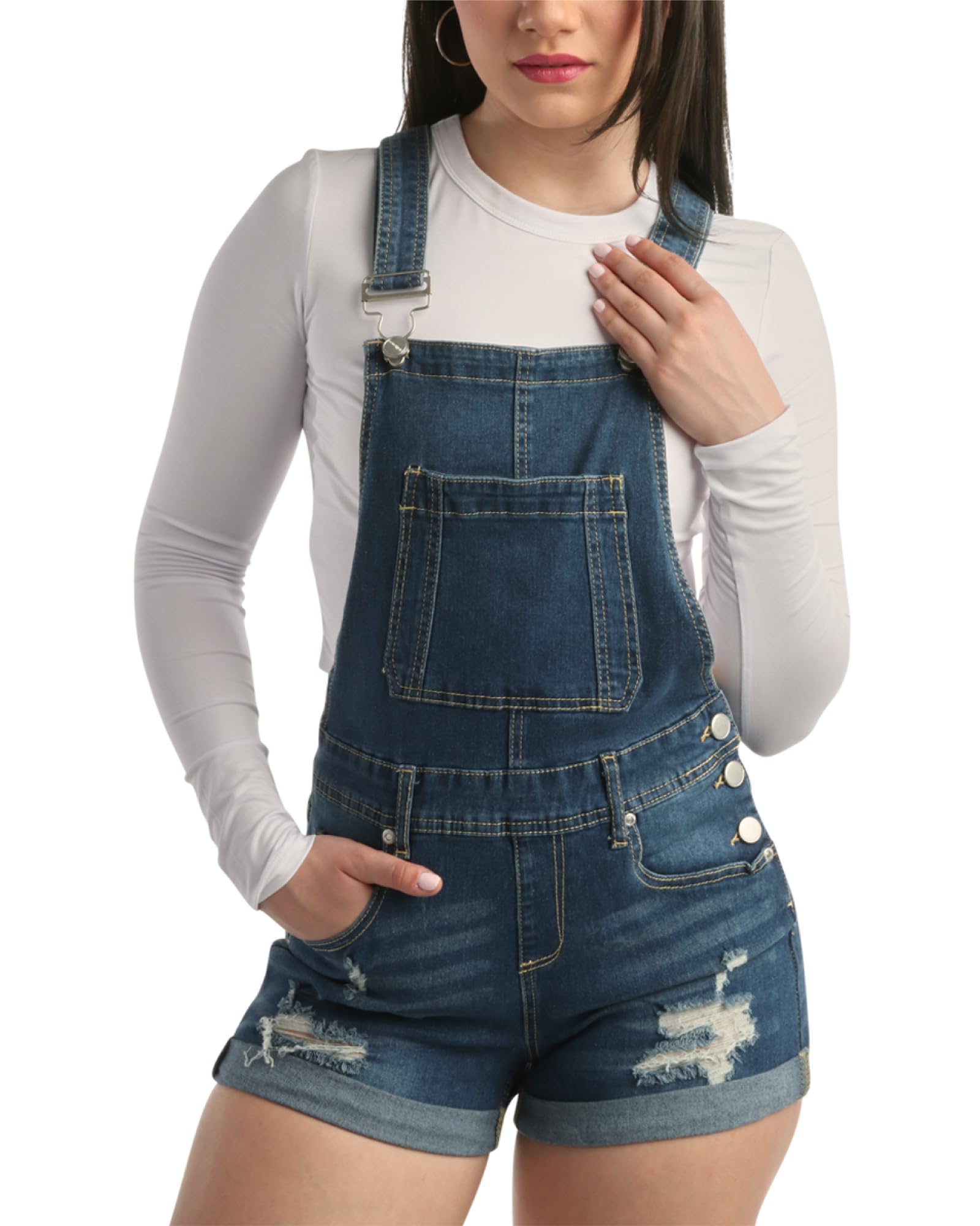 Women's Denim Shortalls - Stretch Jean Overalls for Casual Wear | Perfect for Summer Outfits, Beach Trips & Outdoor Adventures