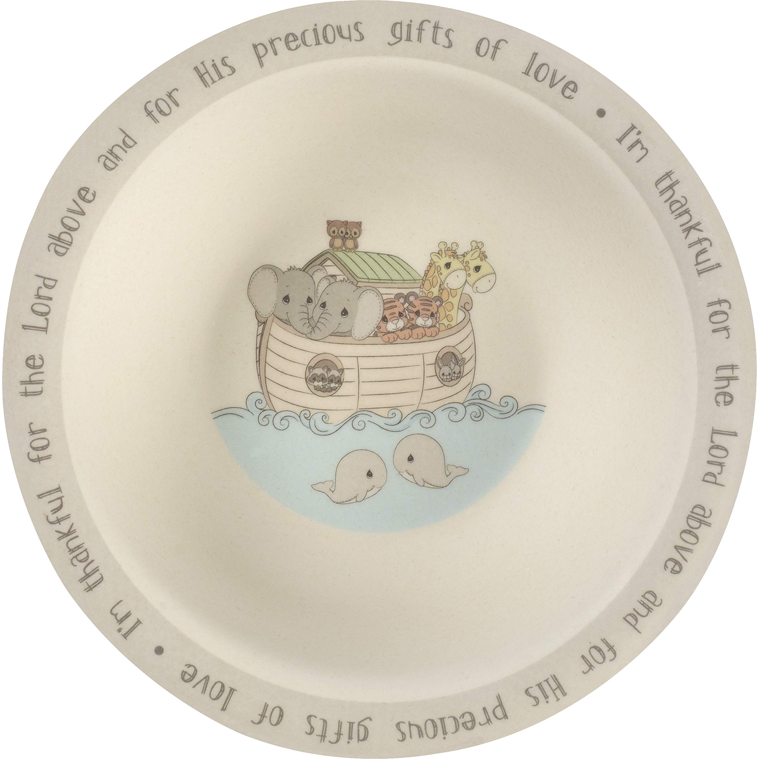 Precious Moments Noah's Ark Bamboo Toddler Feeding Set - 5-Piece Eco-Friendly Dinnerware for Kids | Perfect for Baby-Led Weaning, Travel & Family Mealtime