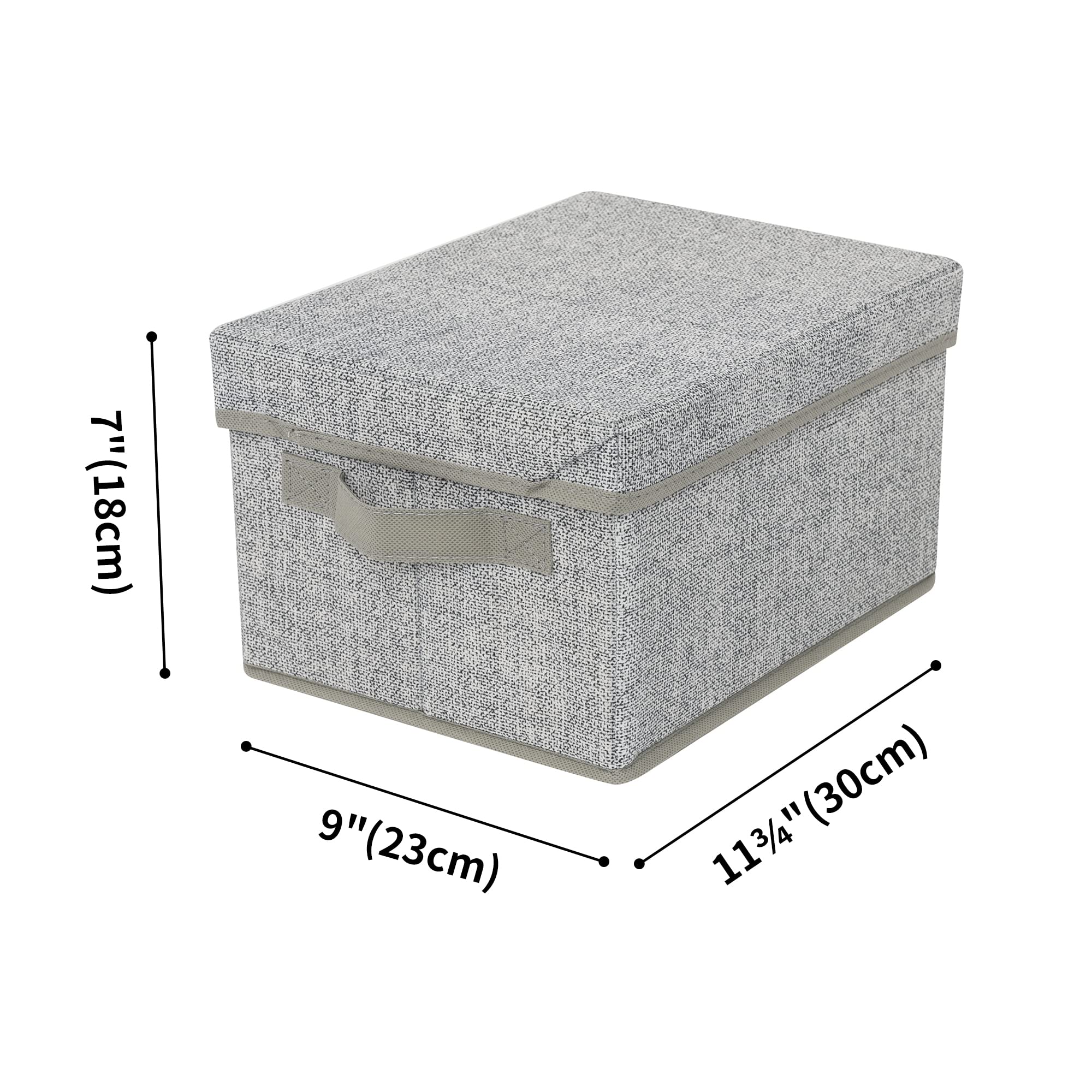 GRANNY SAYS Closet Storage Bins - 3-Pack Fabric Storage Boxes with Lids, Stackable Shelf Baskets for Closet Organization (Medium, Gray) | Perfect for Bedroom, Bathroom & Nursery Storage Solutions