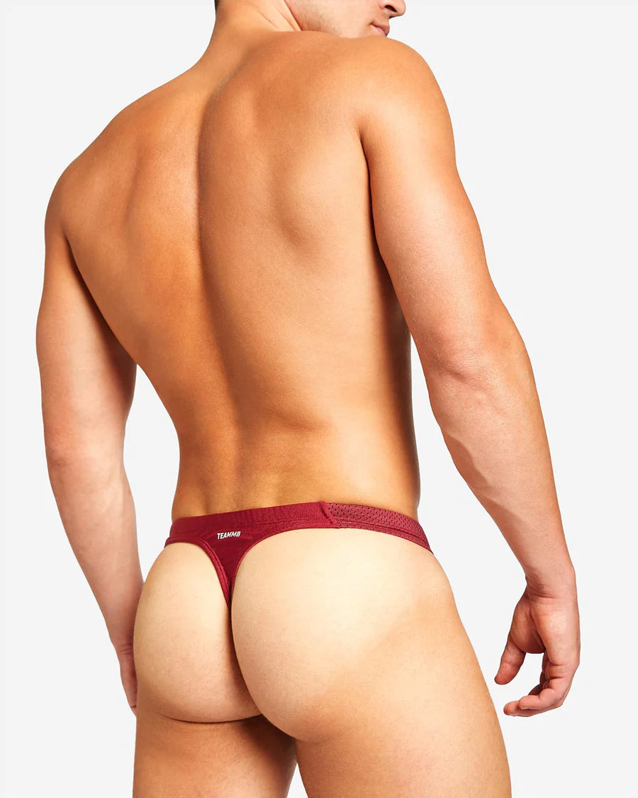Teamm8 Bass Mesh Swim Thong - Red | Comfortable & Stylish Swimwear for Beach, Pool & Water Sports