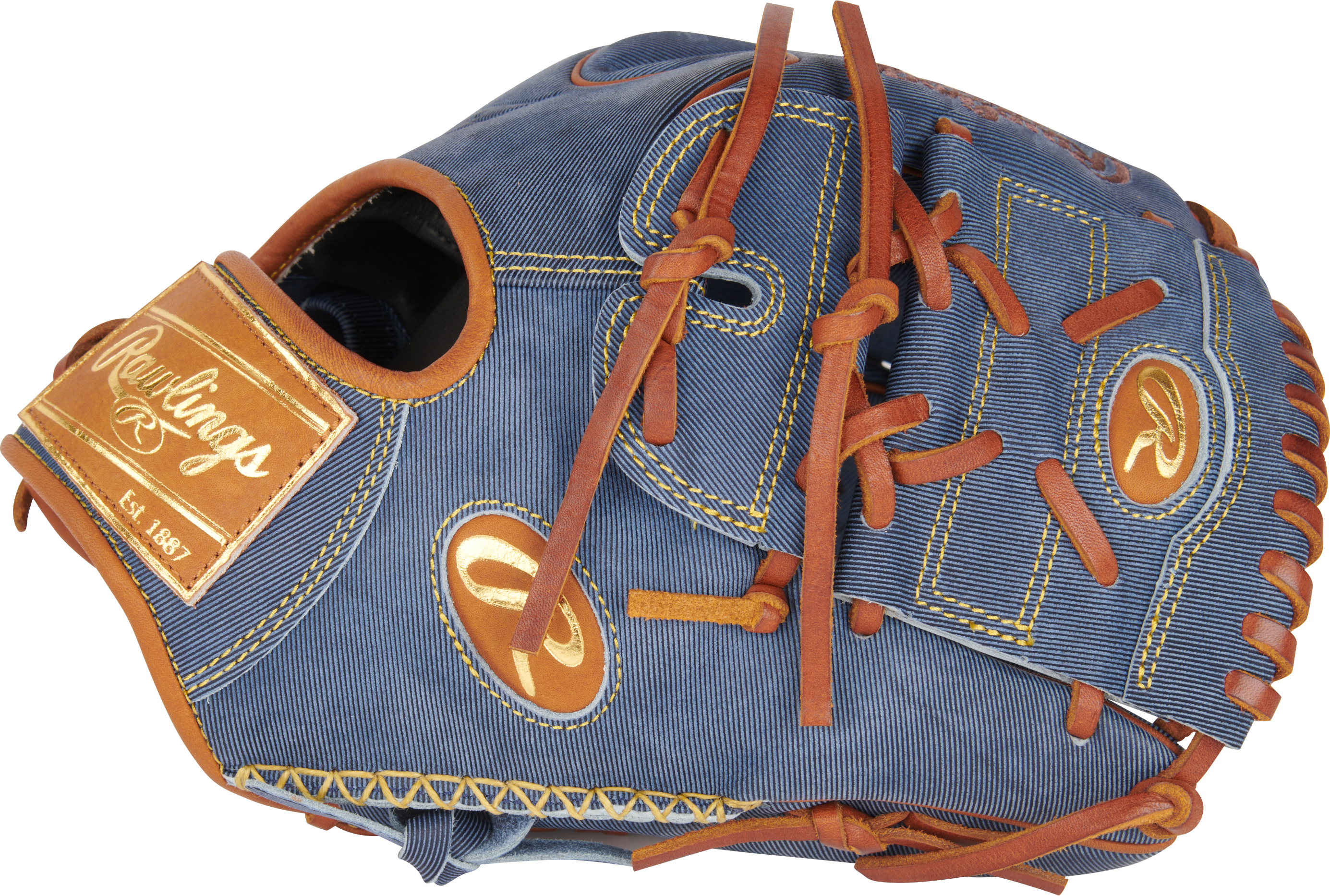 Rawlings Heart of the Hide Pro Denim Series PRO205W 9D Baseball Glove - 11.75 Inch Infield & Pitcher's Mitt for Adults - Premium Leather Glove for Baseball Training & Games