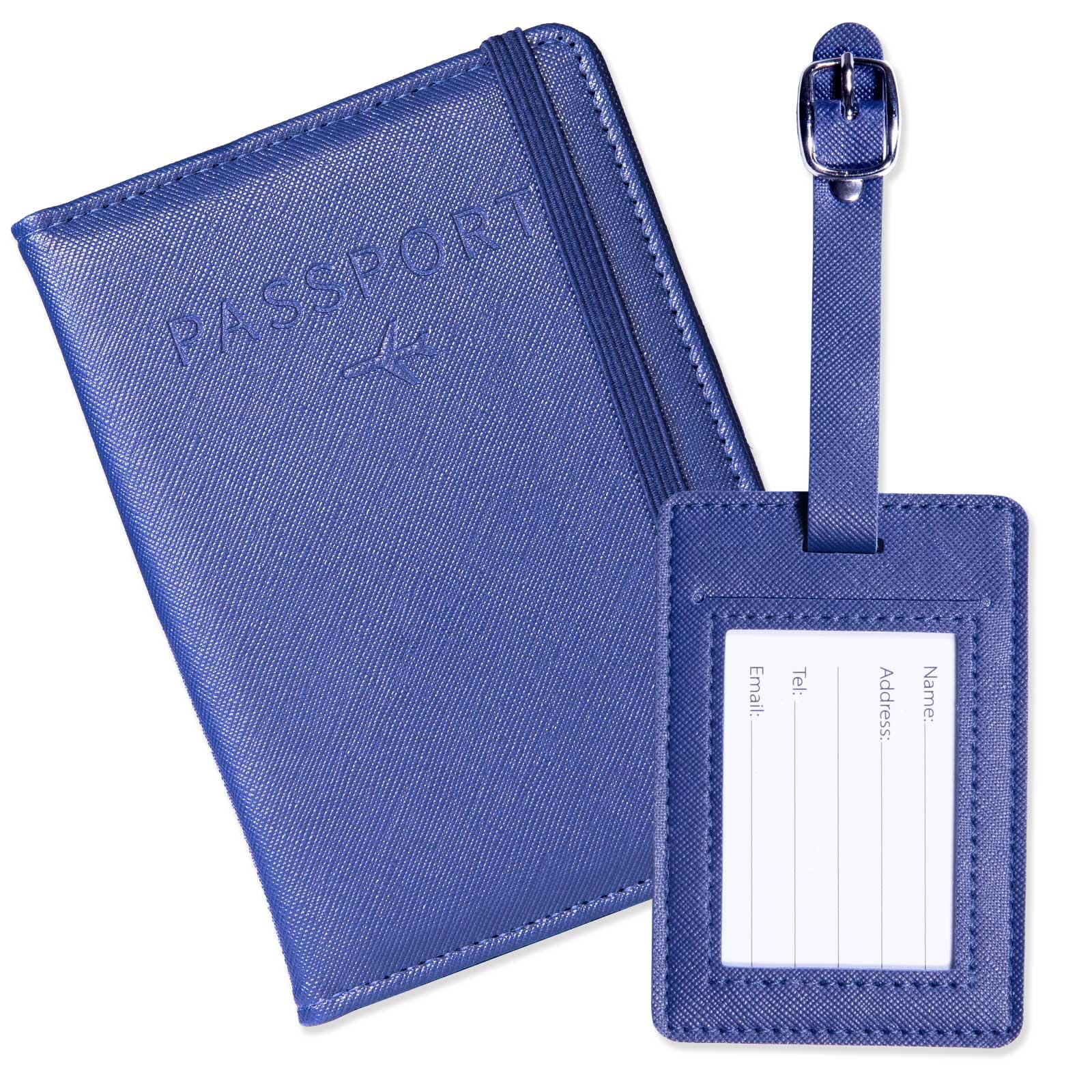 Premium RFID Blocking Passport Holder for Women & Men - Dark Blue Travel Wallet with Multiple Card Slots & ID Window - Perfect for Family Vacations, Business Trips & International Travel
