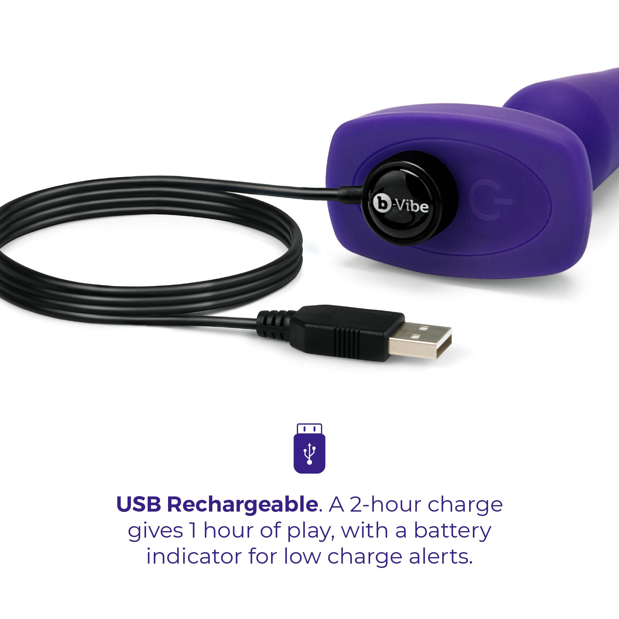 b-Vibe Trio Vibrating Anal Plug 2 - Remote Control Silicone Butt Plug for Men & Women - Purple Adult Sex Toy for Couples Play & Solo Pleasure