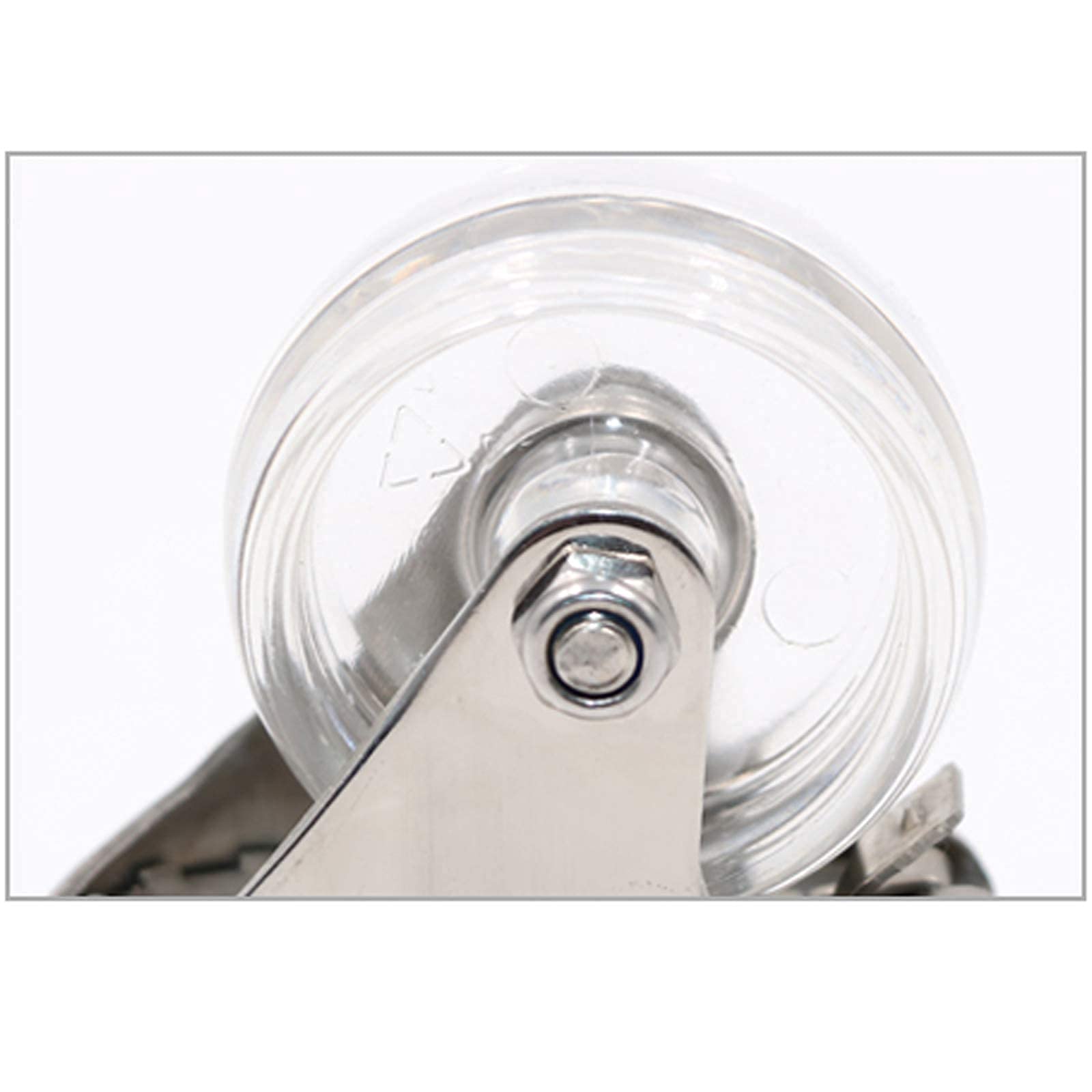Heavy Duty Swivel Casters with Threaded Stem - 4 Pack M12x Transparent PC Wheels for Furniture, DIY Tools & Trolleys | Universal Replacement Casters with Stainless Steel Base | Perfect for Workshop, Garage & Industrial Use