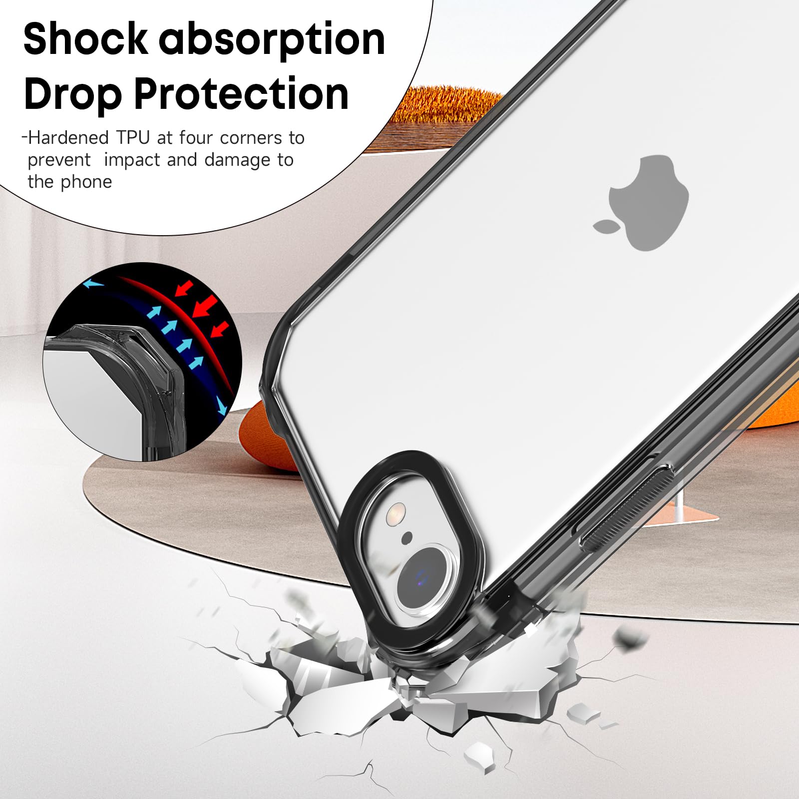 Transparent Clear Crossbody Strap Phone Case for iPhone SE 2022/SE 2020/7/8 - Lanyard Neck Cord Strap Cover - Perfect for Travel, Shopping & Hands-Free Use