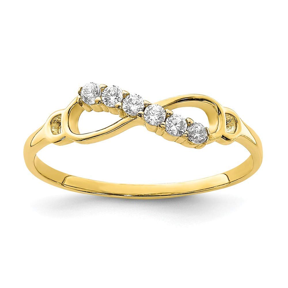 10K Gold CZ Cubic Zirconia Simulated Diamond Infinity Ring Size 7 - Elegant Women's Jewelry Gift for Anniversary, Engagement & Special Occasions