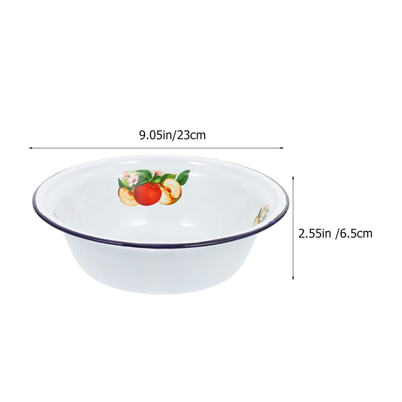 Vintage Enamel Mixing Bowl Set - Foldable Kitchen Basin for Soup, Salad, Noodles & Cereal | Durable Enamelware Serving Dishes for Cooking, Food Prep & Dining