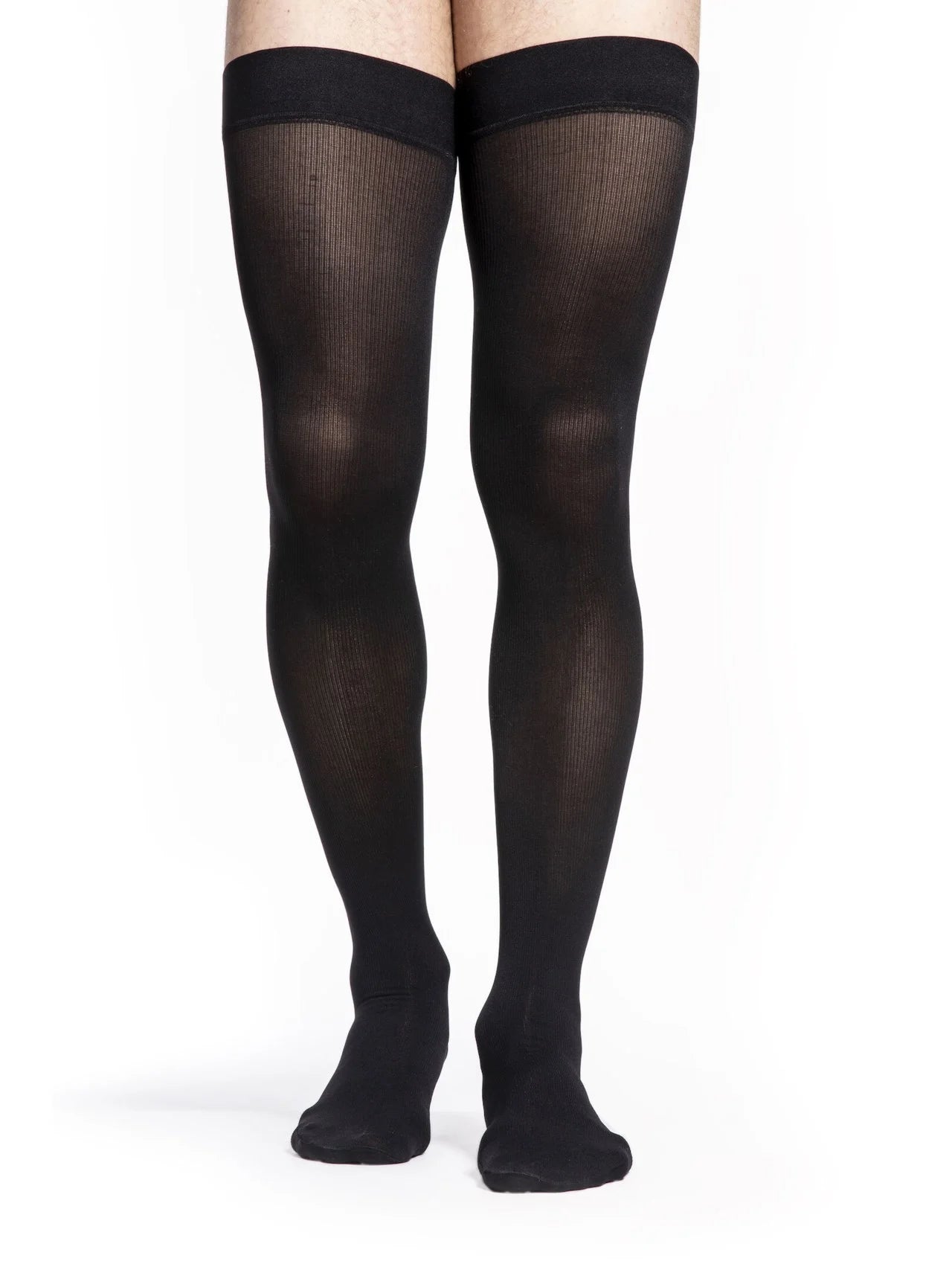 Sigvaris Style Microfiber Thigh High Compression Stockings 30-40 mmHg for Men with Grip Top - Perfect for Travel, Varicose Vein Relief & Medical Support