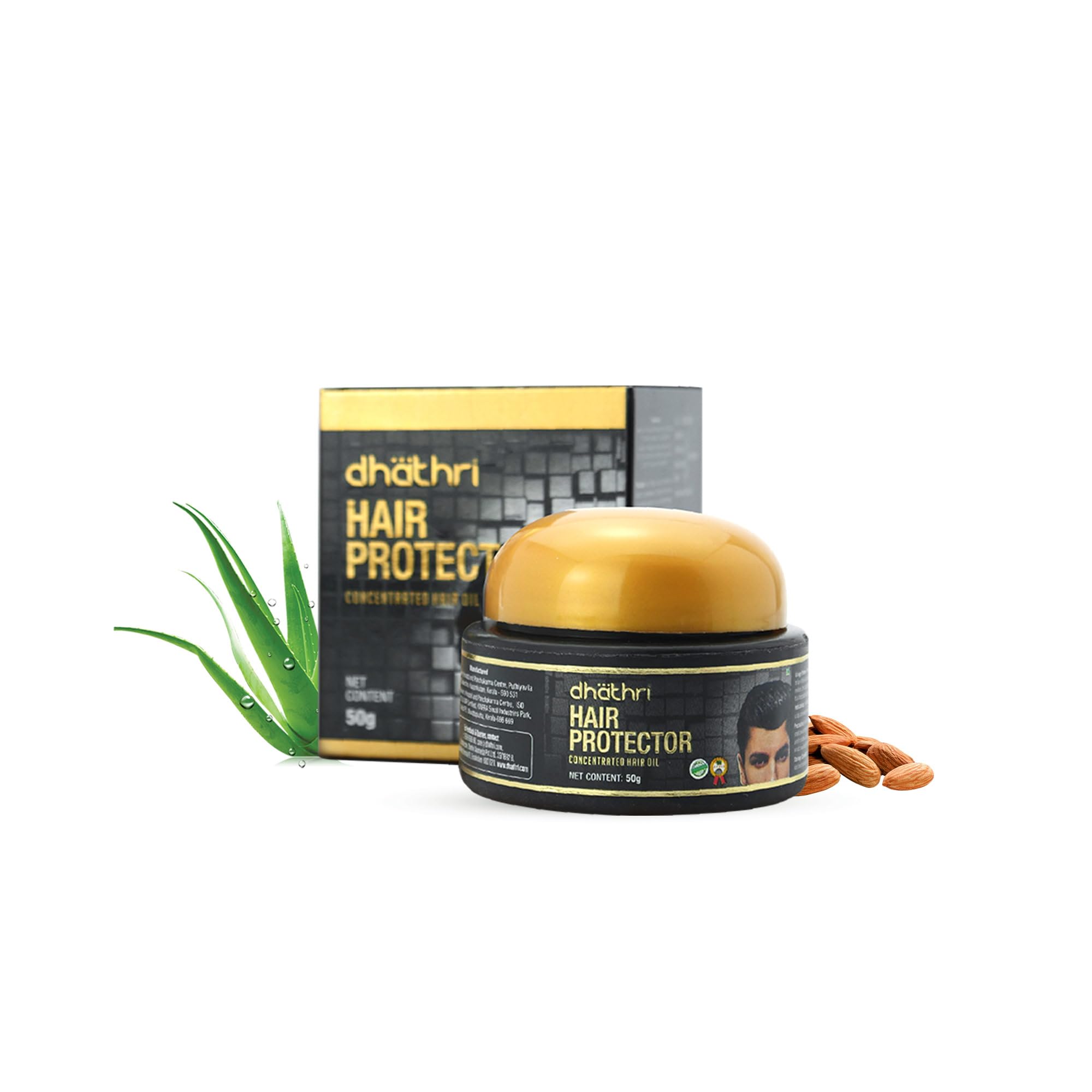 Dhathri 100% Natural Hair Cream for Dandruff Control & Dryness Relief - Anti-Frizz Hair Protector for Men & Women - Non-Sticky Styling Formula (50g) - Perfect for Daily Hair Care & Styling at Home or Salon