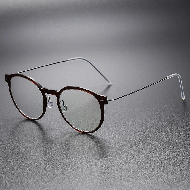 Aimee Women's Full Rim Round Titanium Acetate Eyeglasses 96603 - Lightweight & Durable Frame for Reading, Working & Everyday Use