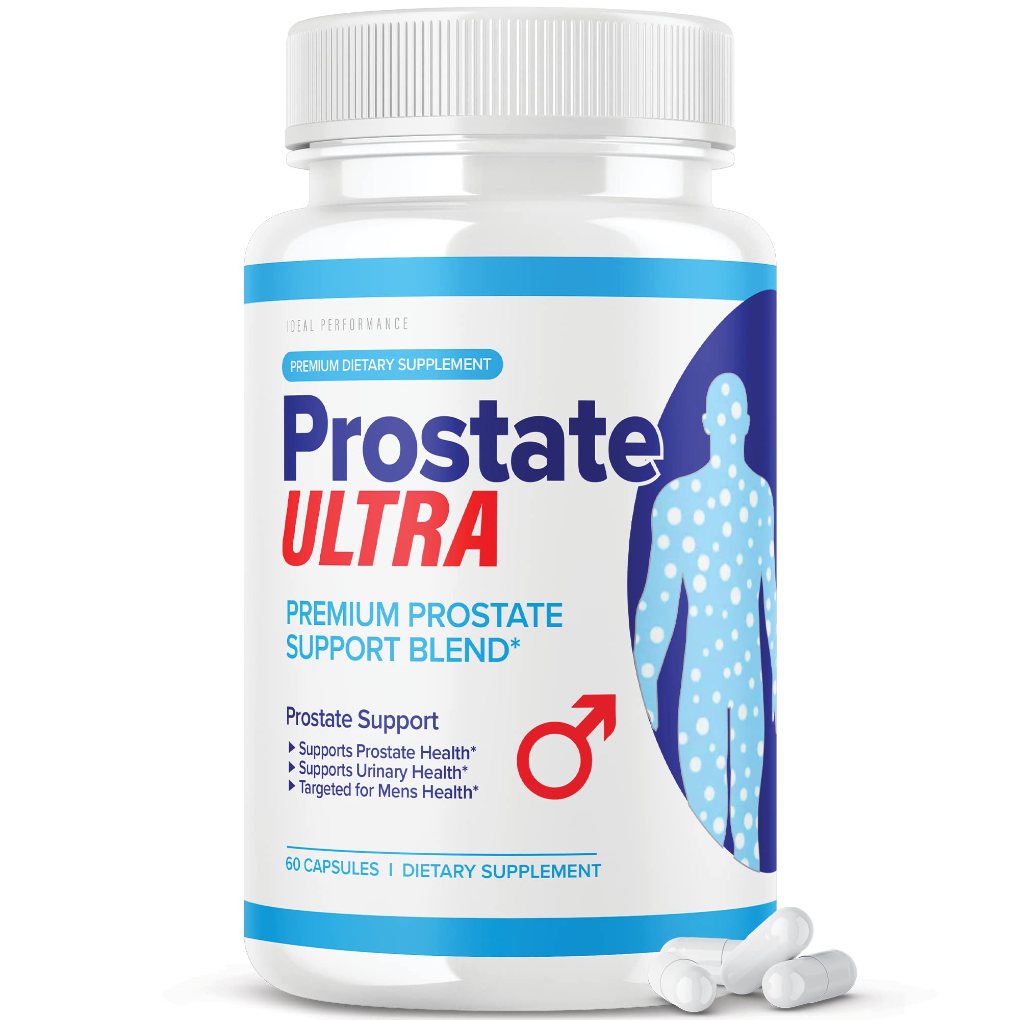IDEAL PERFORMANCE Prostate Ultra Supplements for Men - Prostate Health Support Formula with Saw Palmetto & Beta-Sitosterol (60 Capsules) - Supports Urinary Flow & Comfort for Active Men